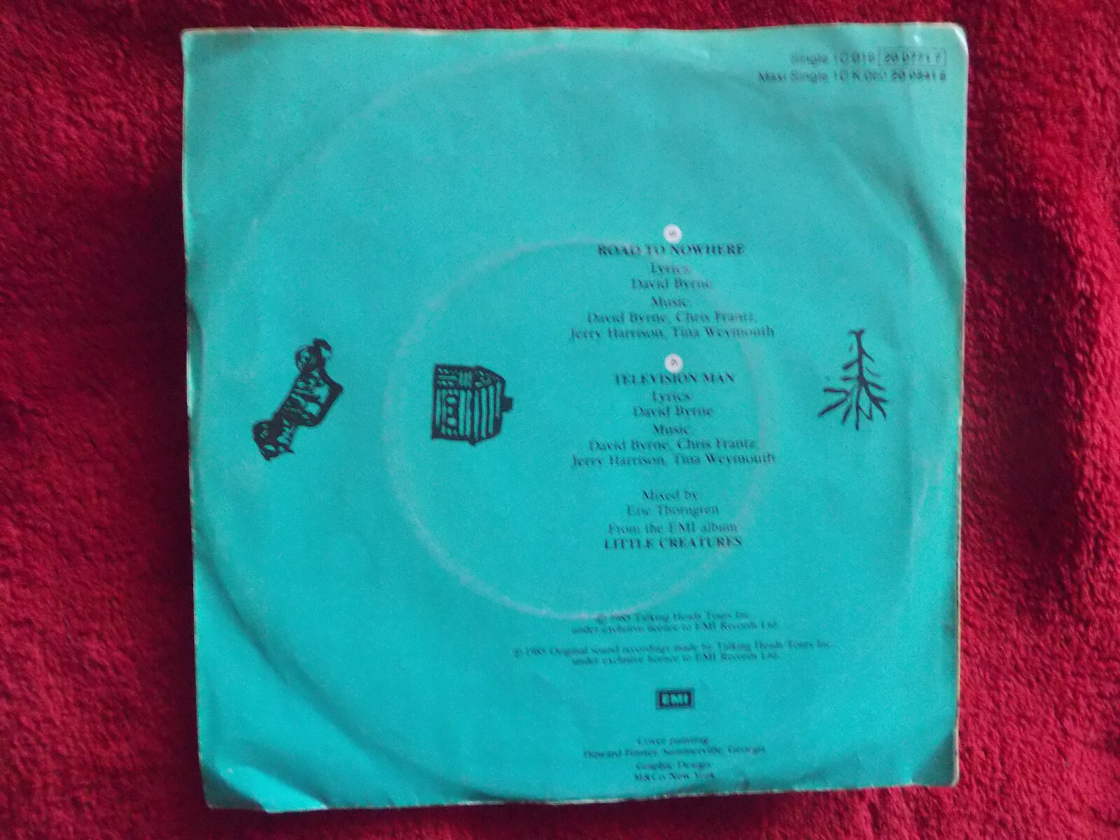 Talking Heads – Road to nowhere / Television man (7″-Single, 1985), Bild 3