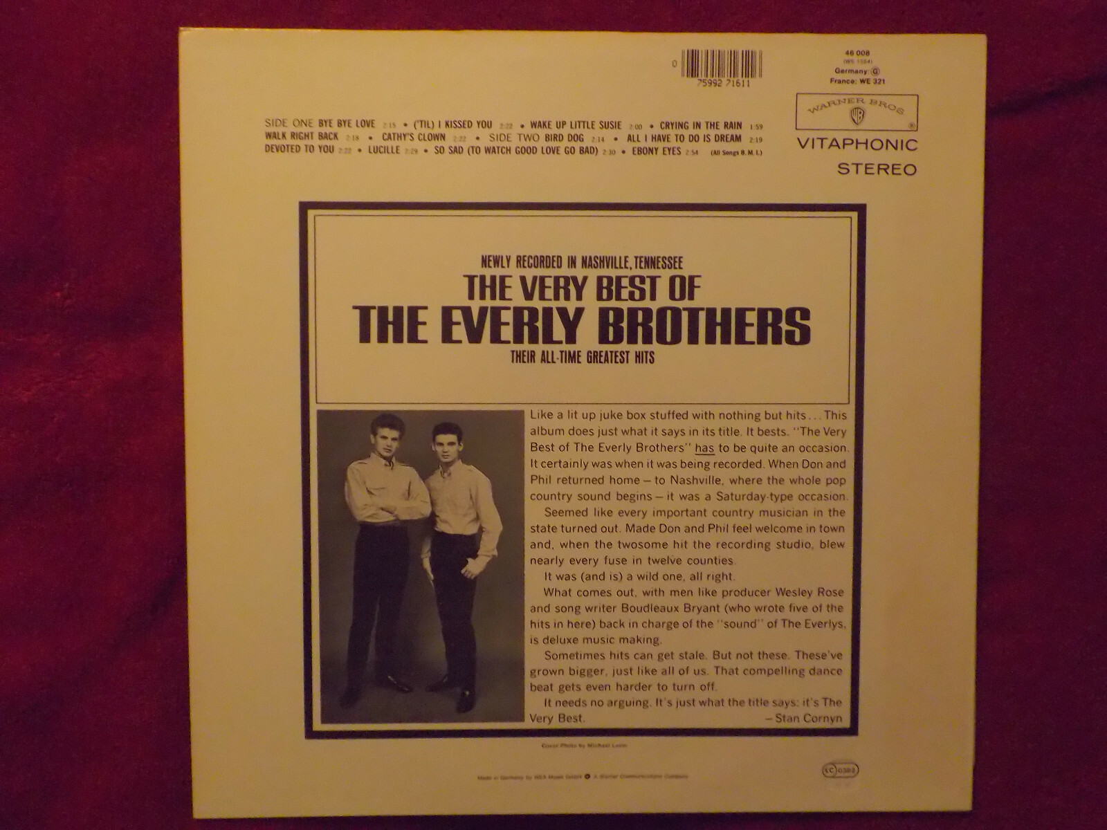 The Everly Brothers – The very best of | Warner Bros. LP, Bild 3