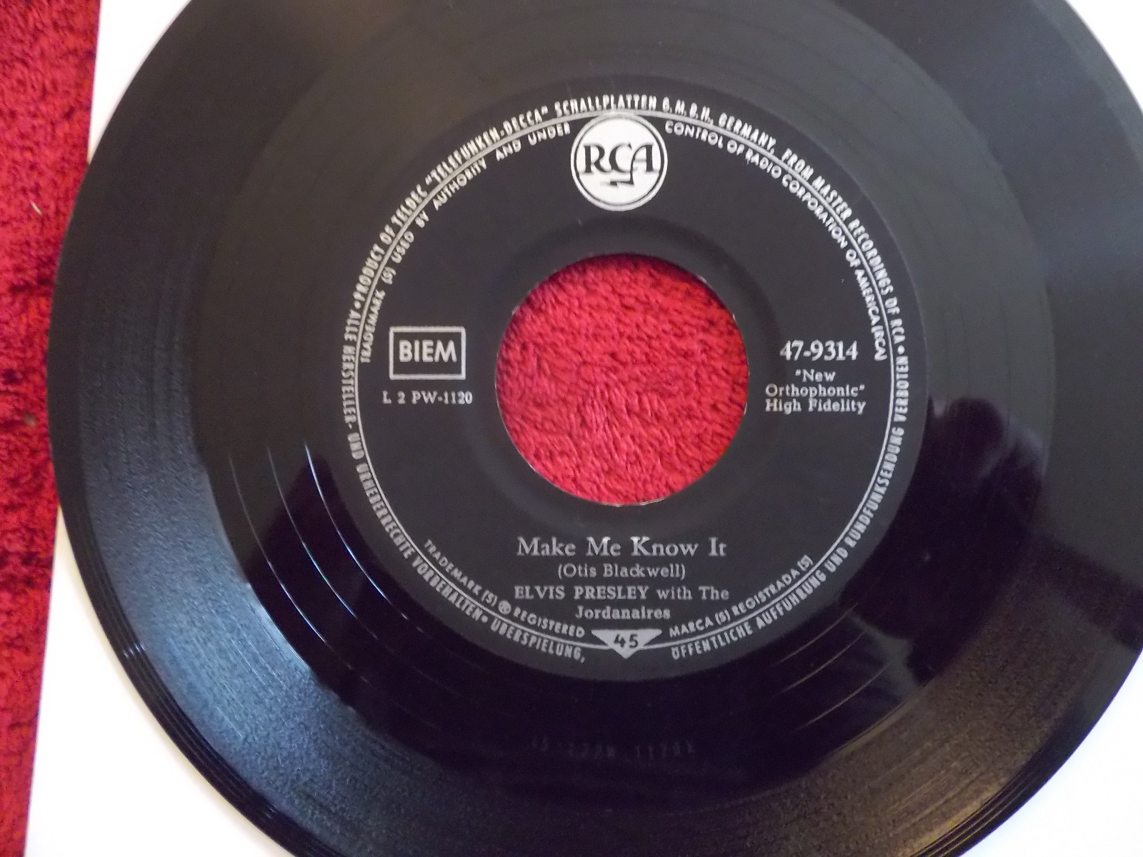 Elvis Presley – O sole mio (It´s now or never) / Make me know it | RCA Records 47-9314, Bild 2