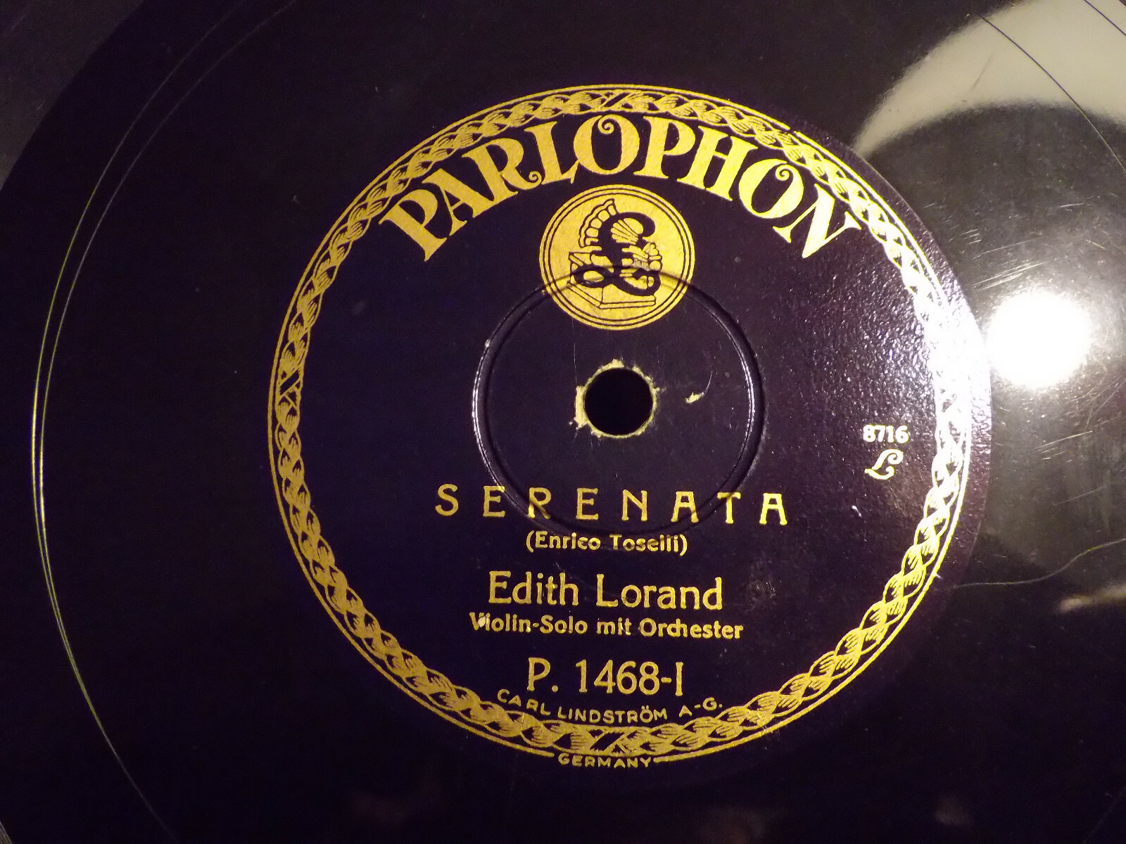 Edith Lorand – Serenata / Ave Maria | Parlophon Records P. 1468-1/2 | Schellack