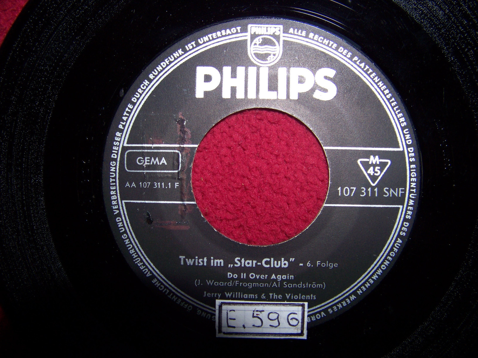 Jerry Williams & The Violents – Do it over again / Please forgive me baby (Philips, 45 U/min)