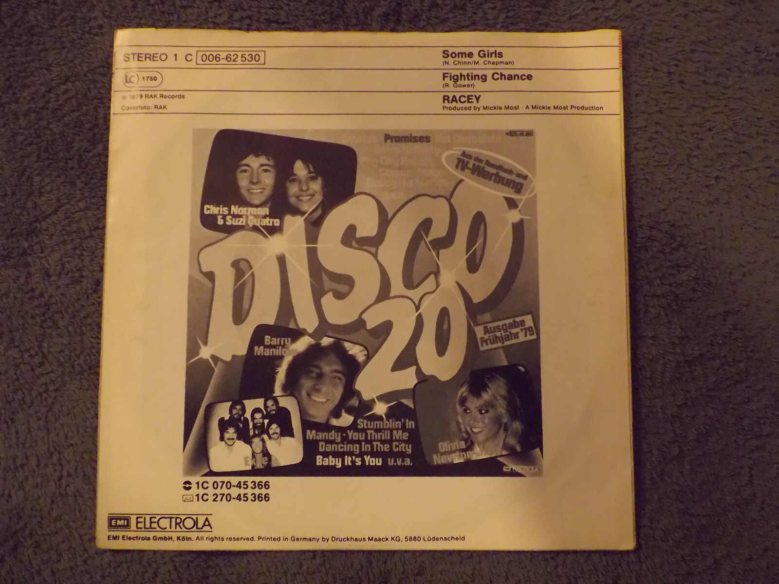 Racey – Some girls / Figthing chance · deutsche 7″-Single (1979), Bild 2