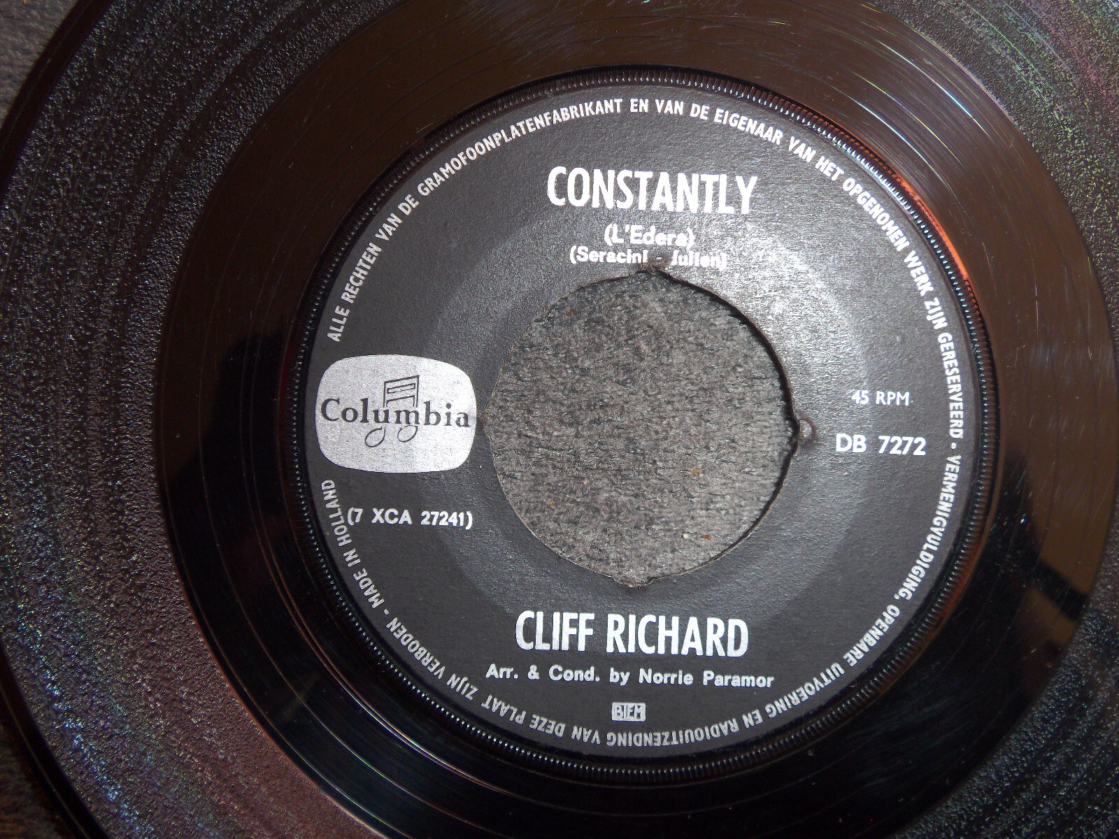 Cliff Richard – True true lovin´ / Constantly | Columbia Records, DB 7272, Niederlande, 1964, Bild 2