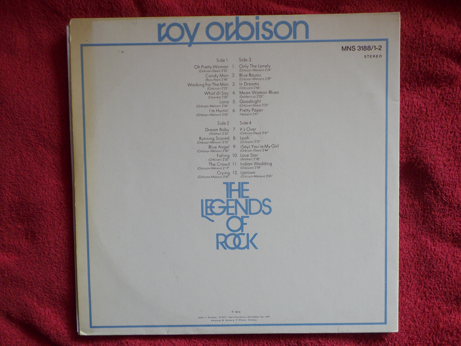 Roy Orbison – The legends of Rock (Doppel-LP, Monument / Teldec Records, 1973), Bild 4