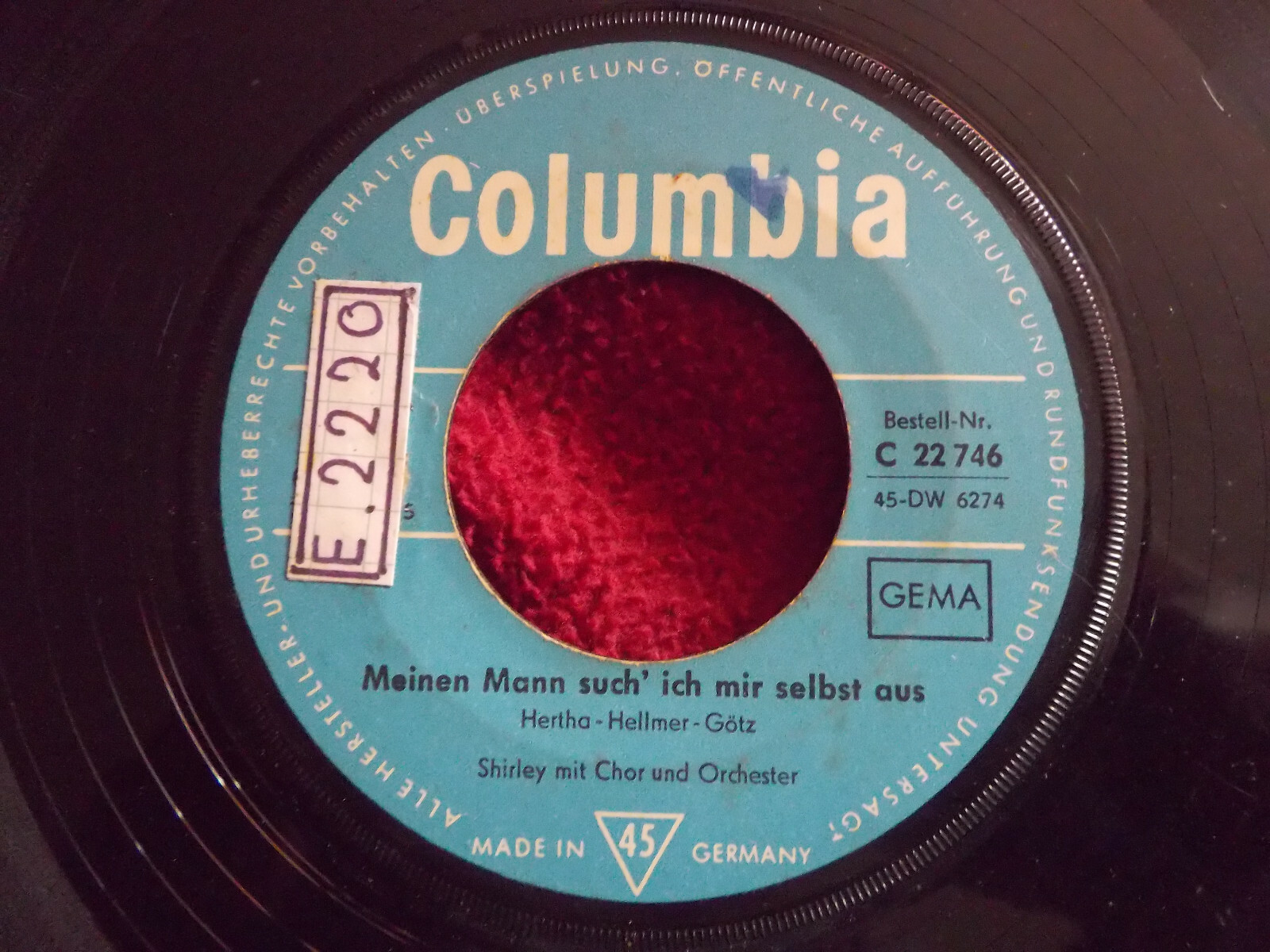 Shirley – Bitte geh´ / Meinen Mann such´ ich mir selbst aus (Columbia Records, C 22 746), Bild 2