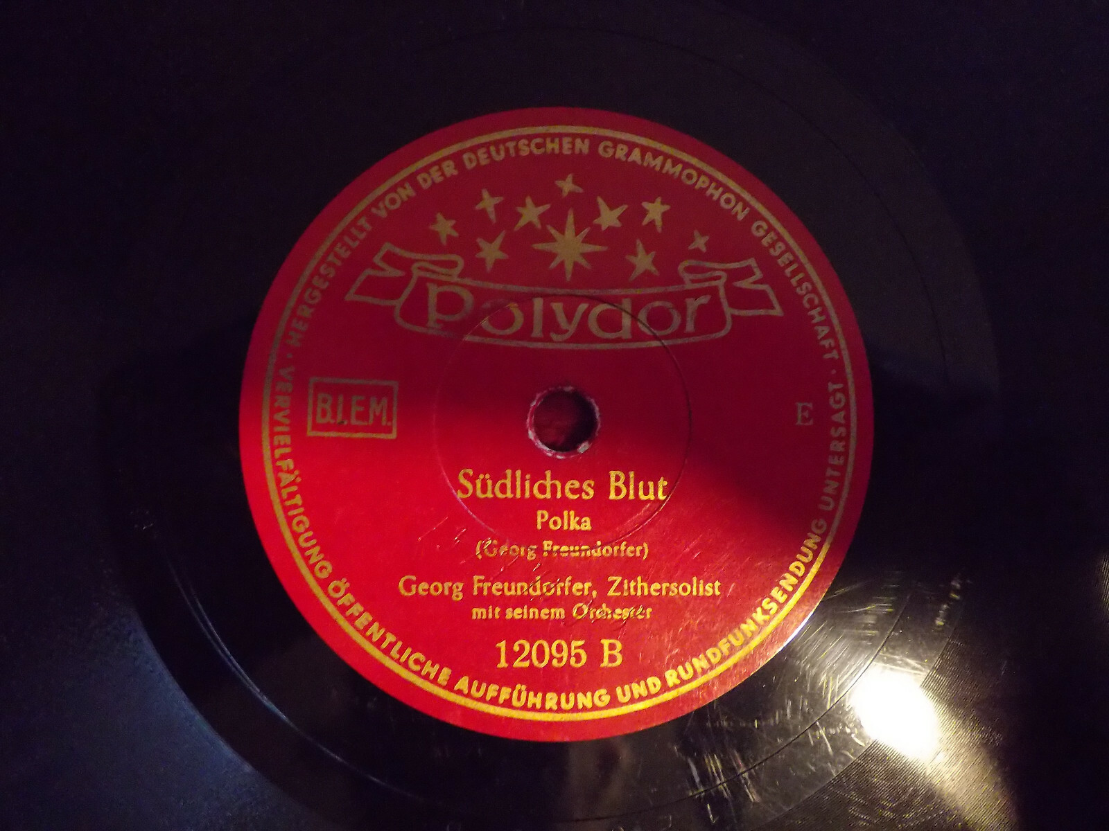 Georg Freundorfer – Ferien in den Alpen / Südliches Blut (Polydor Records, 78 U/min), Bild 2