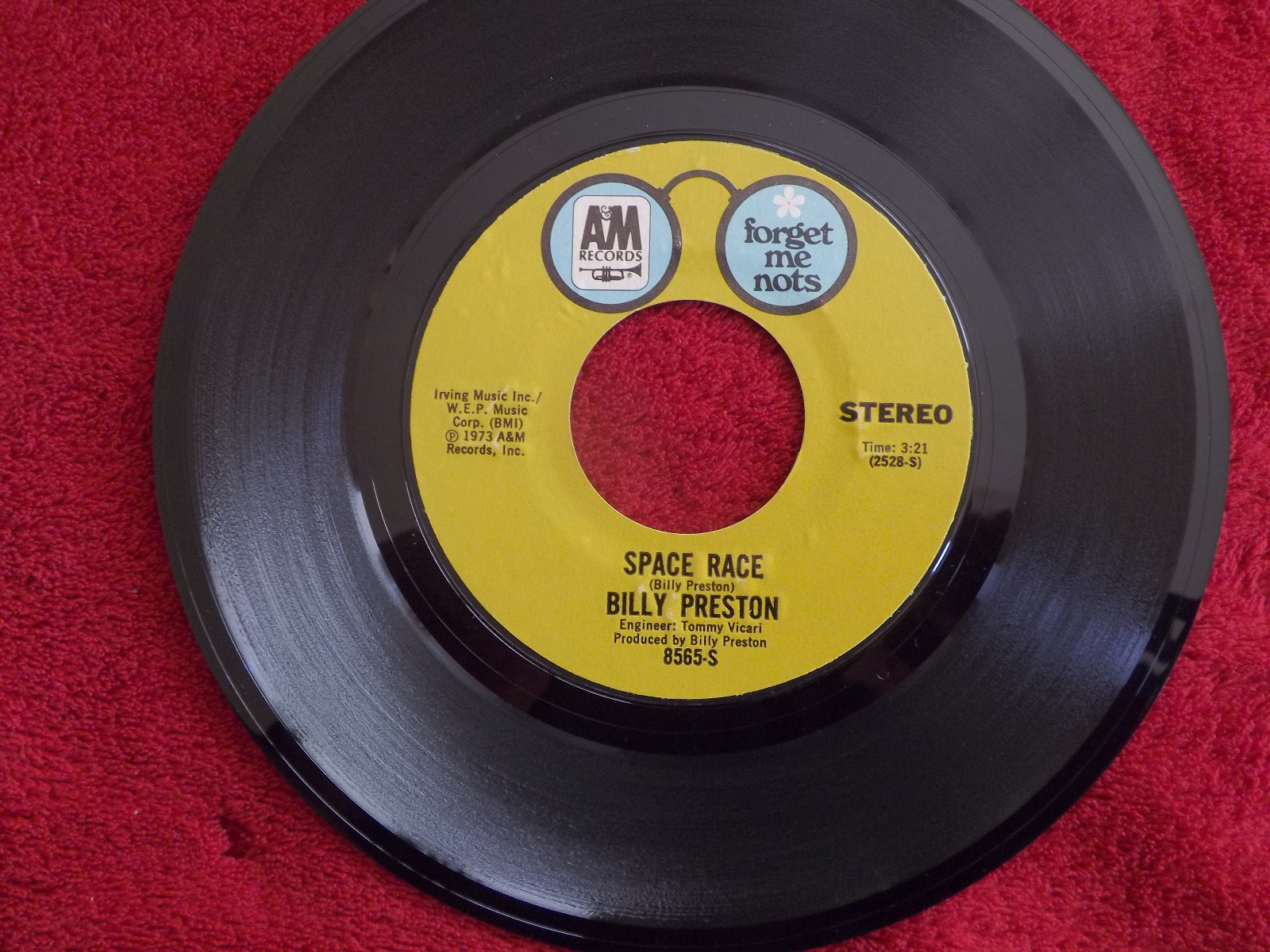 Billy Preston – Space Race / Will It Go Round in Circles (A&M Records, 8565-S), Bild 2