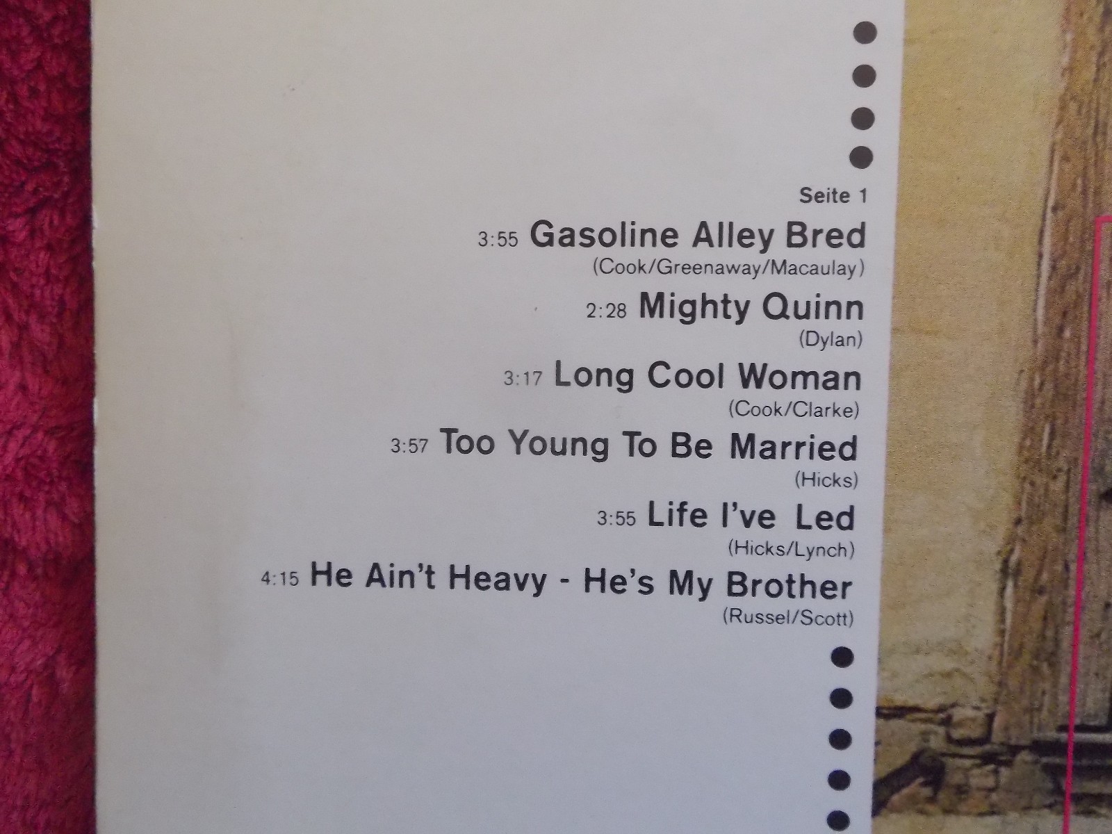 The Hollies – Hollies Greatest Vol. 2 | Hansa Records, LP 1972, Bild 3