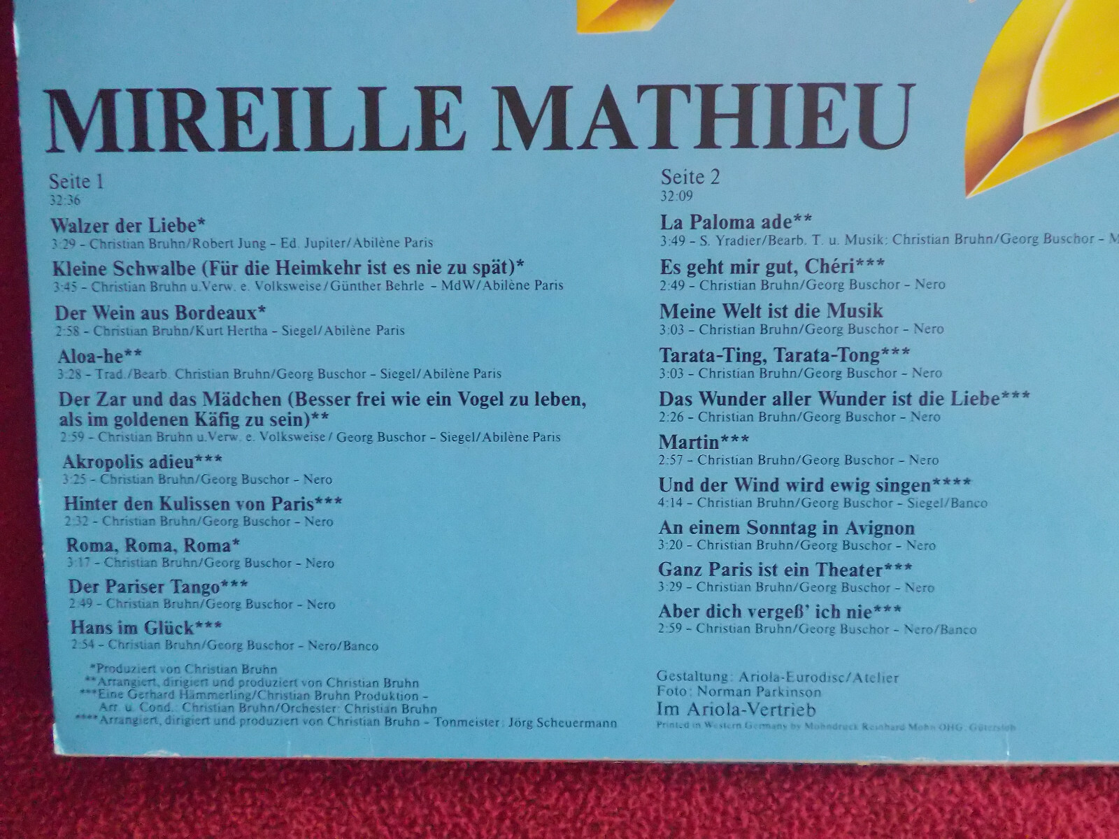Mireille Mathieu – Die goldenen Super 20 (Ariola Records, LP), Bild 3
