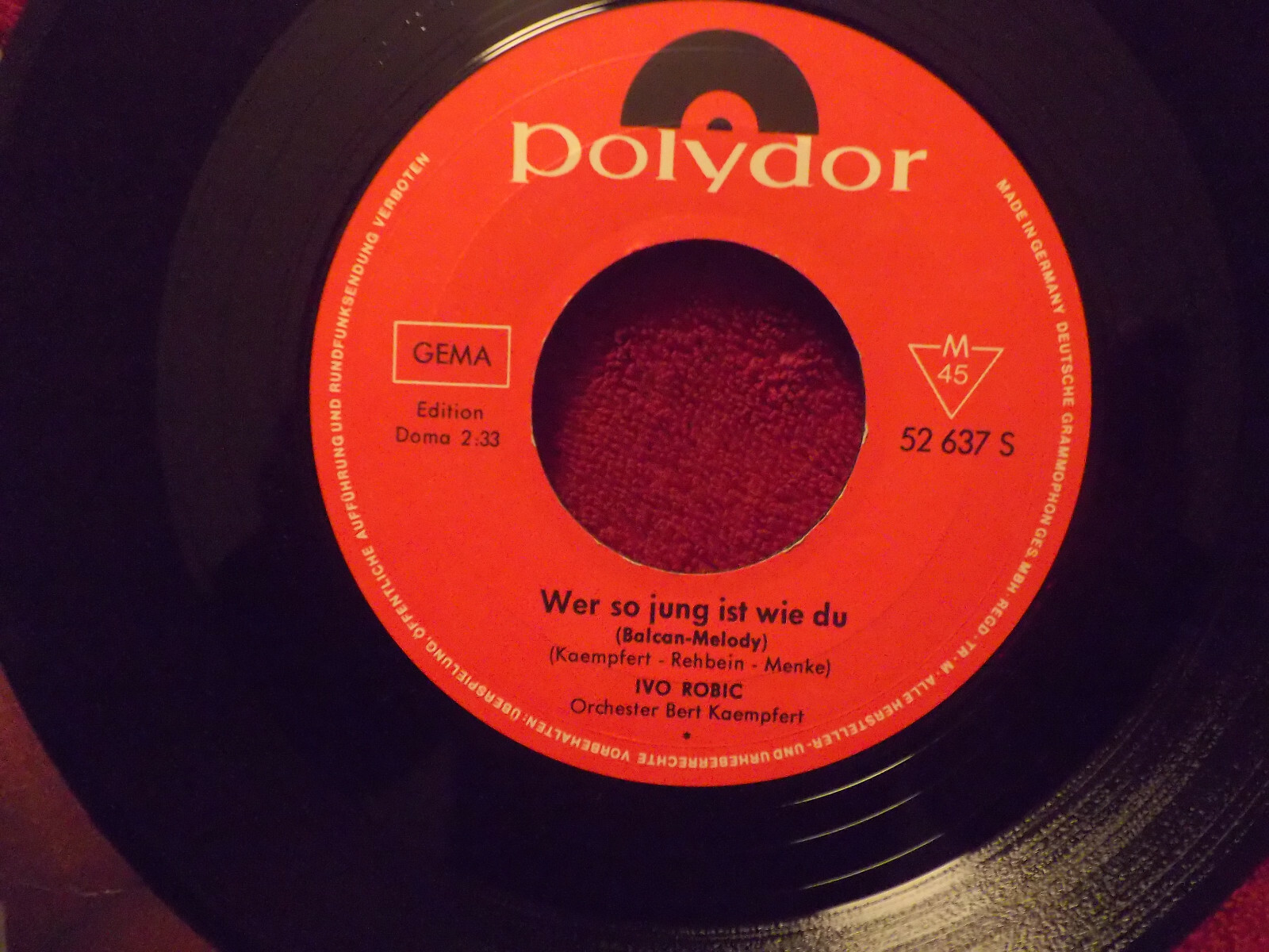 Ivo Robic – Rot ist der Wein / Wer so jung ist wie du | Polydor-Single, Bild 3