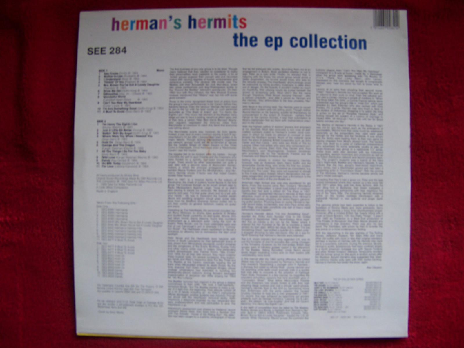 Herman´s Hermits – The EP collection (LP, See For Miles Records, 1990), Bild 2