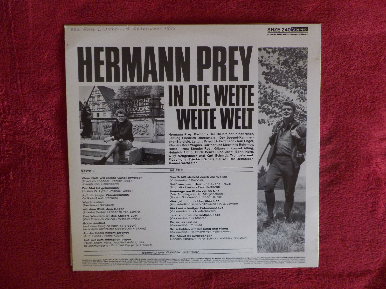Hermann Prey und der Bielefelder Kinderchor – In die weite weite Welt (HörZu LP), Bild 3