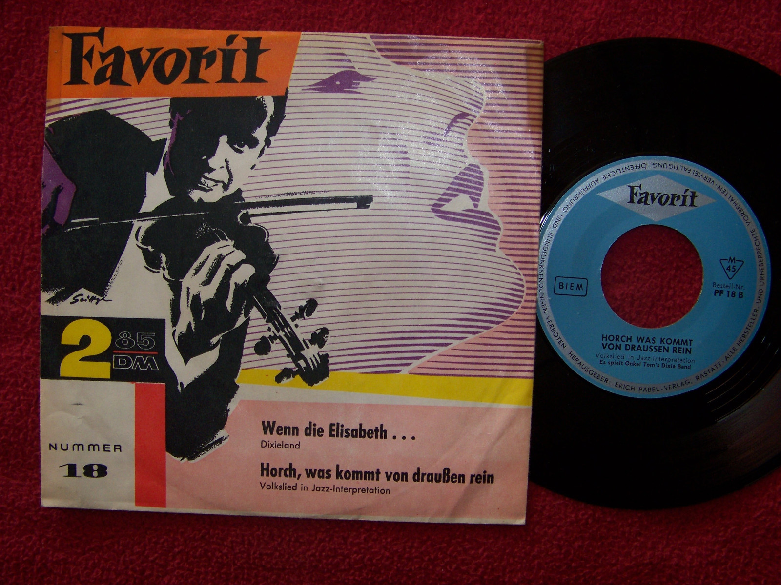 Onkel Tom´s Dixie Band – Wenn die Elisabeth... / Horch, was... | Favorit Records PF  18
