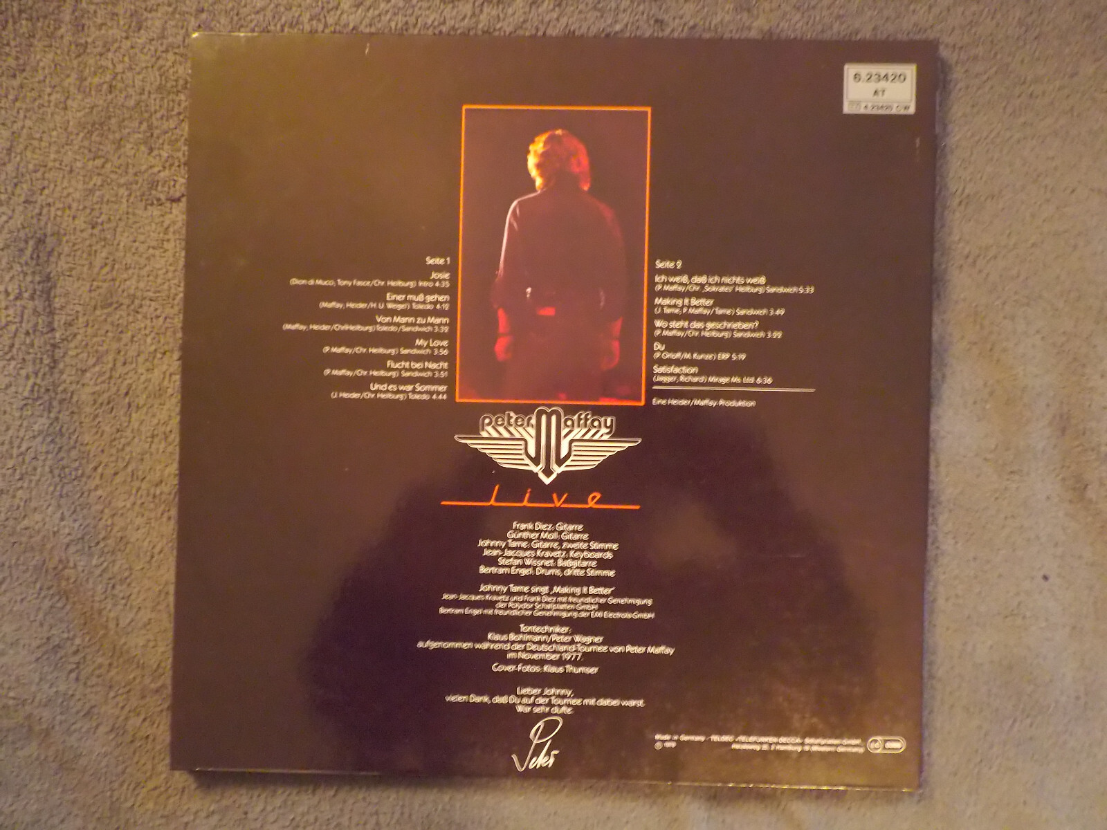 Peter Maffay – Live | Telefunken LP, Deutschland 1978, Bild 3