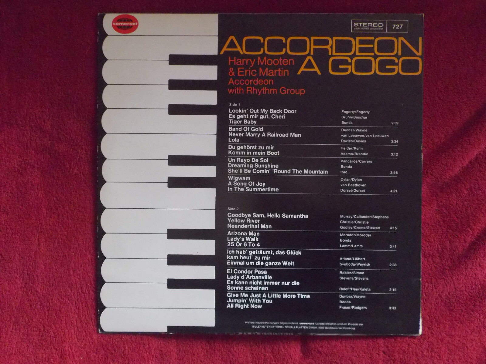 Harry Mooten & Eric Martin – Accordeon a gogo | Somerset Records 727, LP, Bild 2