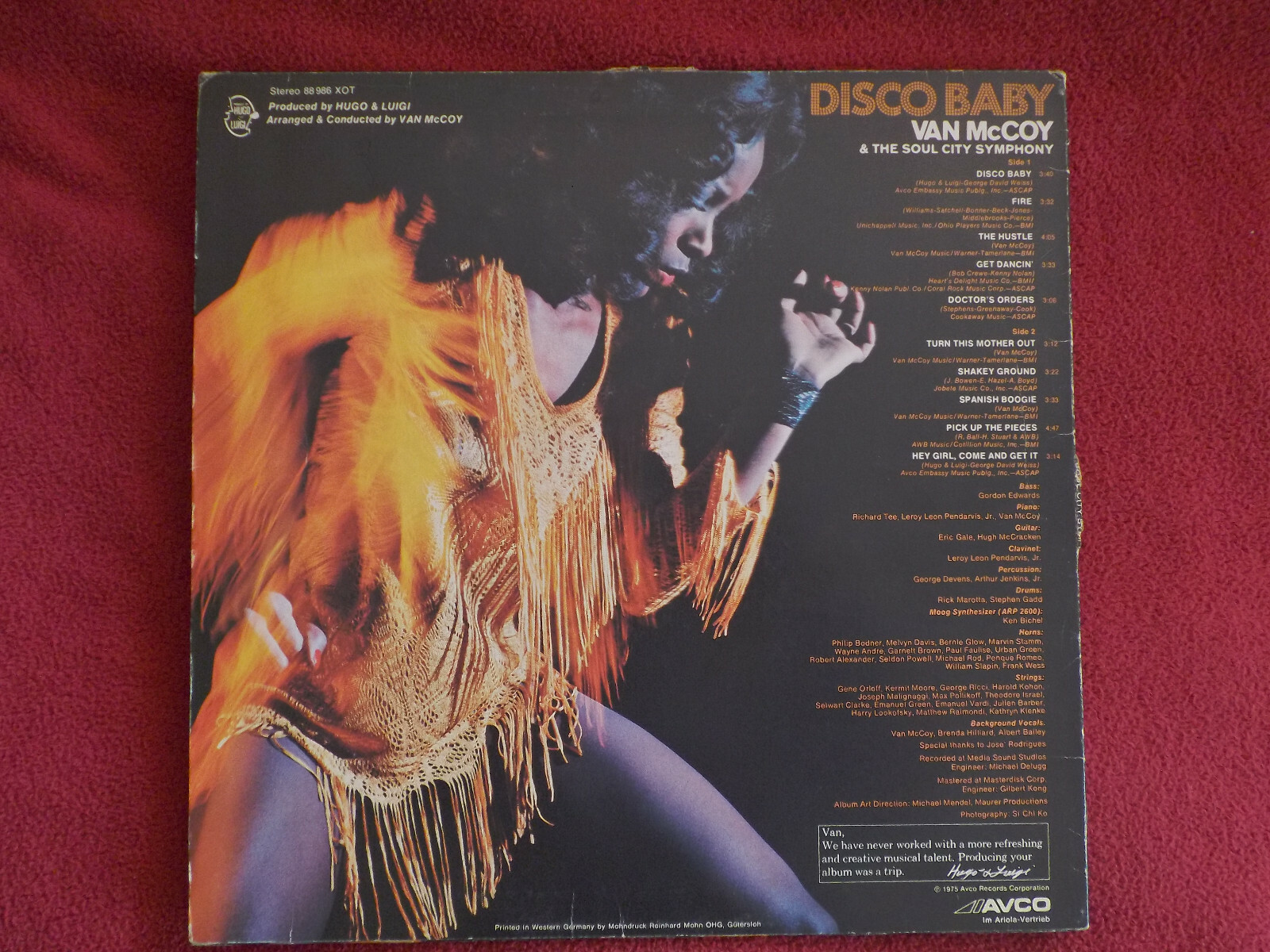 Van McCoy & the Soul City Symphony – Disco Baby | LP, Avco Records, 1975, Bild 2