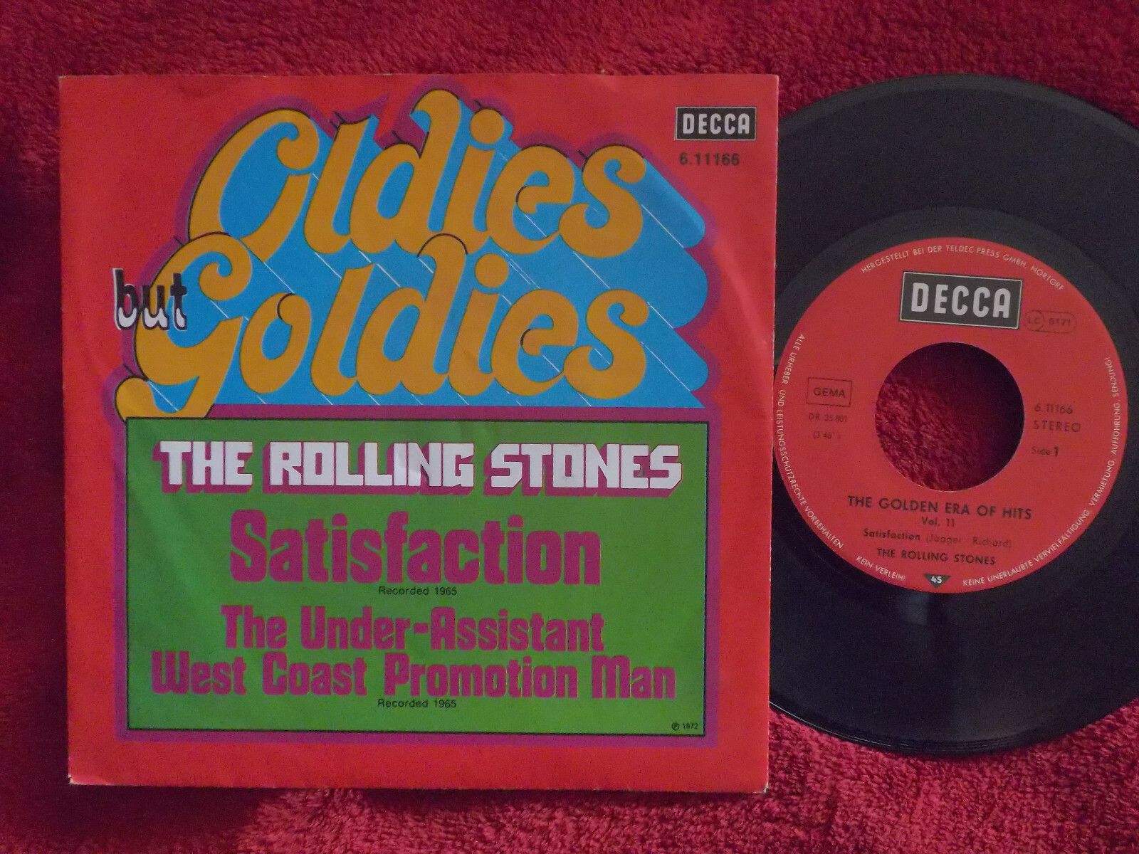 The Rolling Stones – Satisfaction / The Under Assistant West Coast Promotion Man | Decca 6.11166