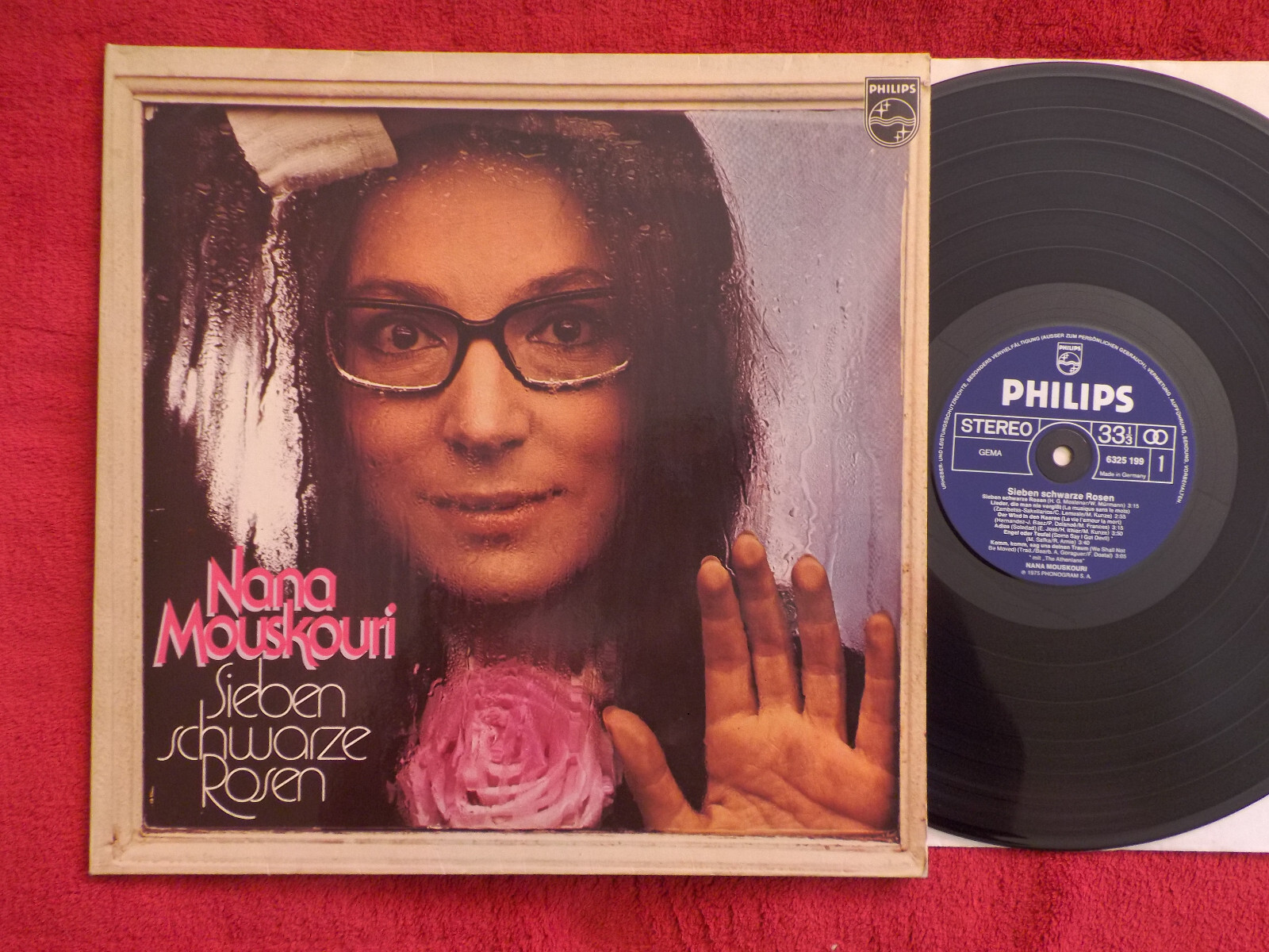 Nana Mouskouri – Sieben schwarze Rosen | Philips LP, Deutschland 1977