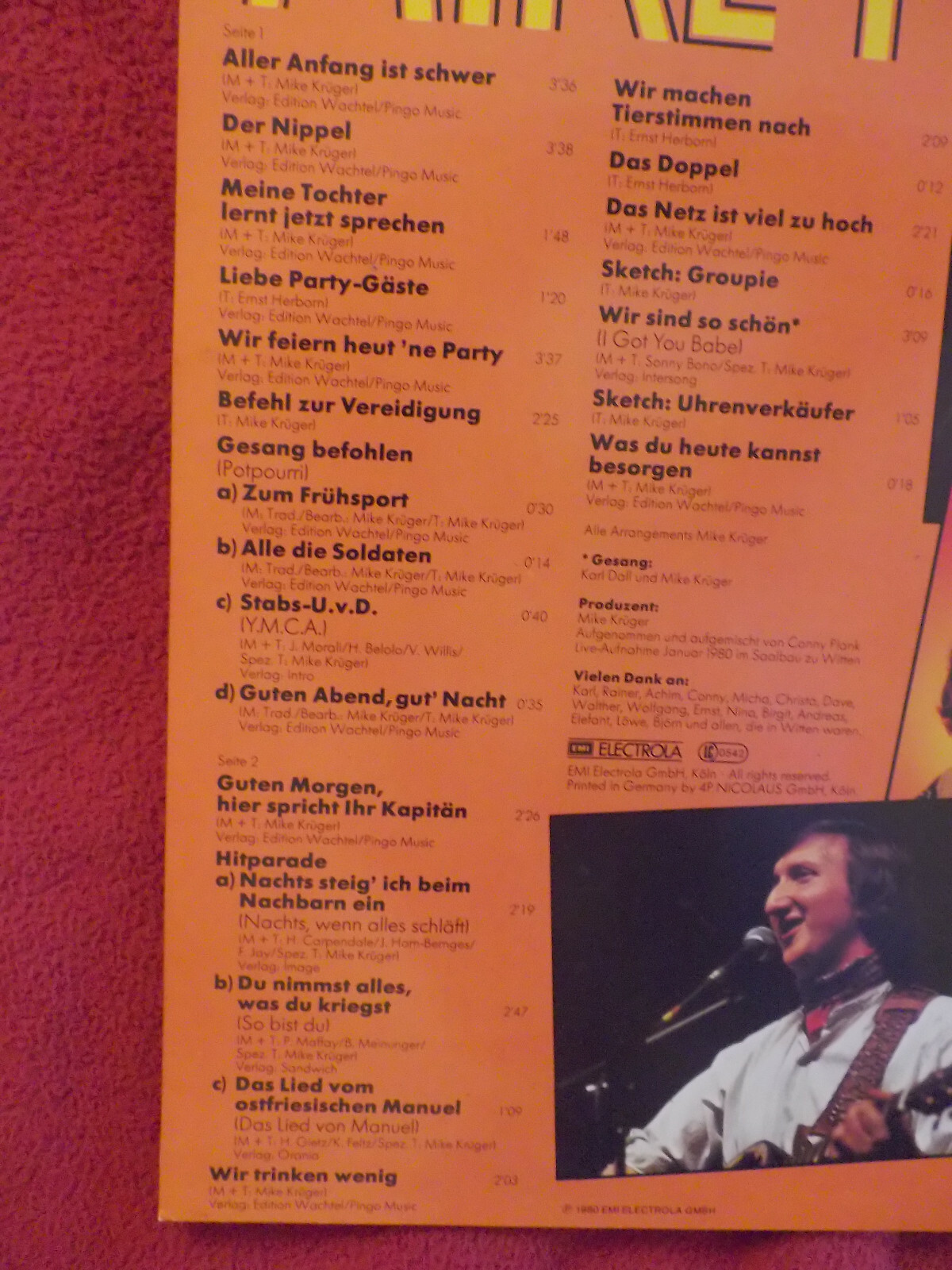 Mike Krüger – Der Nippel (LP, EMI Records, 1980), Bild 3