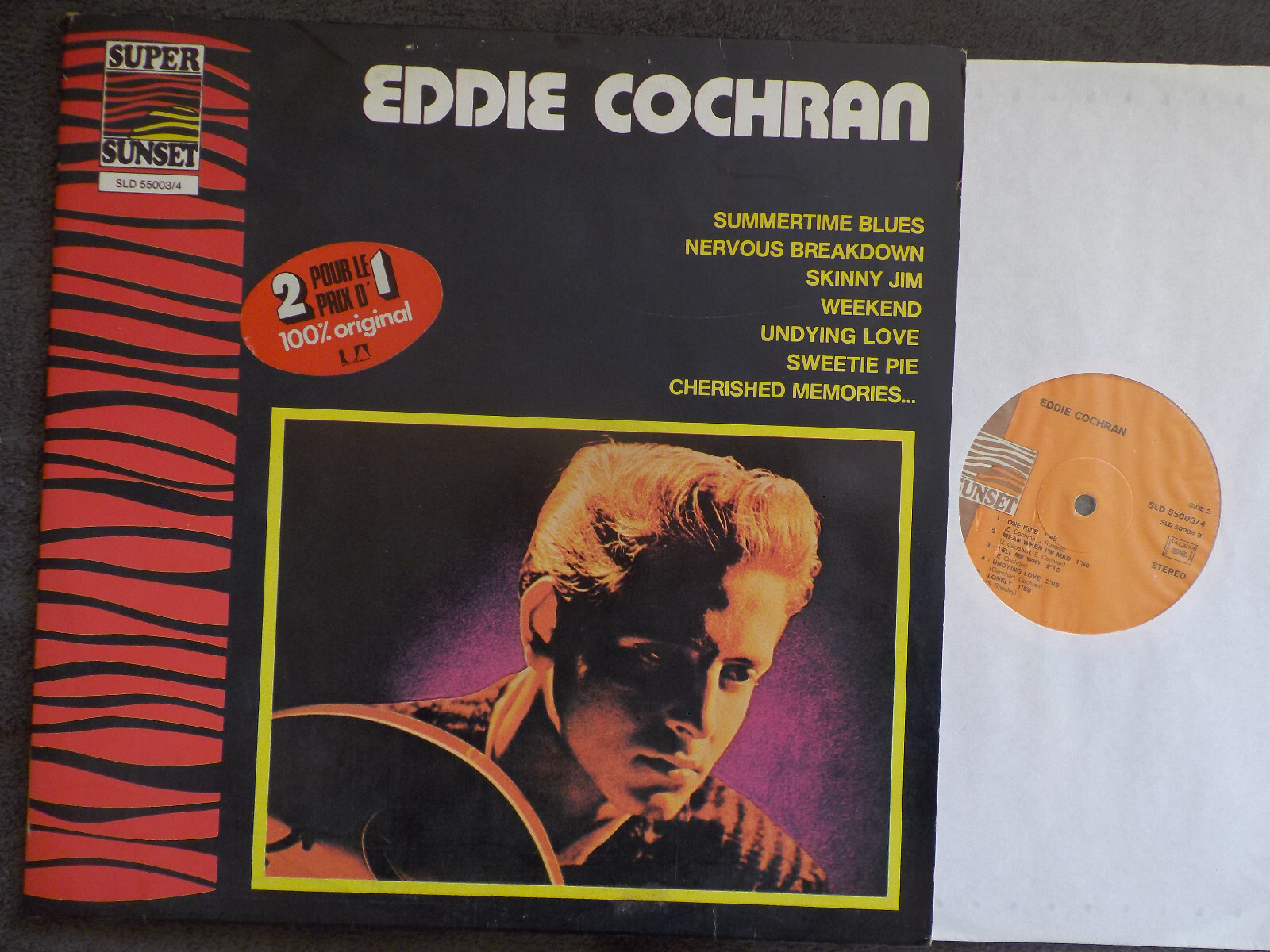 Eddie Cochran – Eddie Cochran | Sunset Records SLD 55003/4, französische Doppel-LP