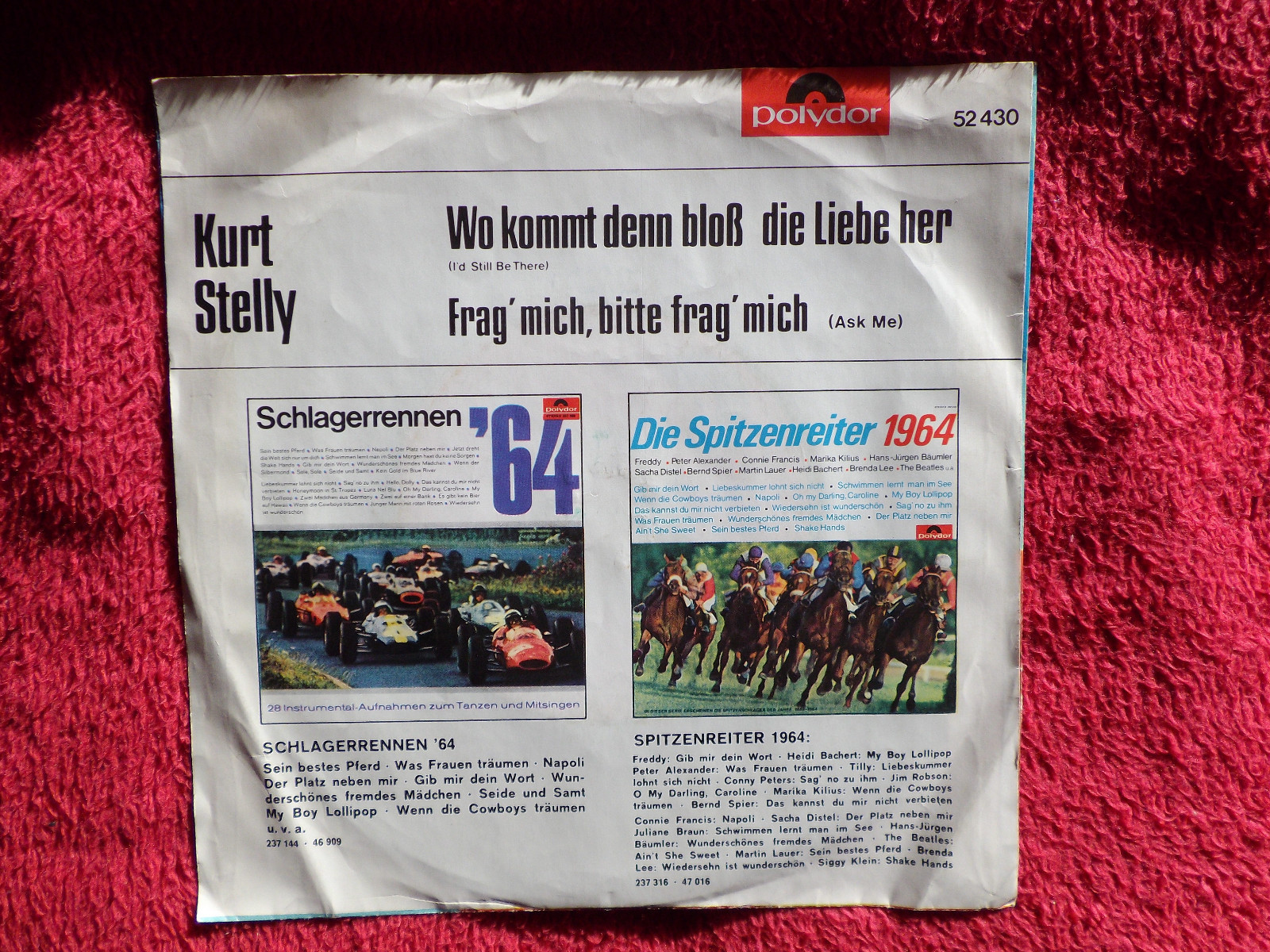 Kurt Stelly – Wo kommt denn bloß die Liebe her / Frag´ mich, bitte frag´ mich | Polydor 52 430 (1964), Bild 2