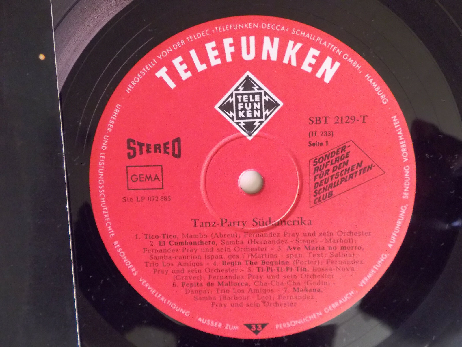 Tanzparty Südamerika – Orch. Fernandez Pray / Trio Los Amigos (LP), Bild 2