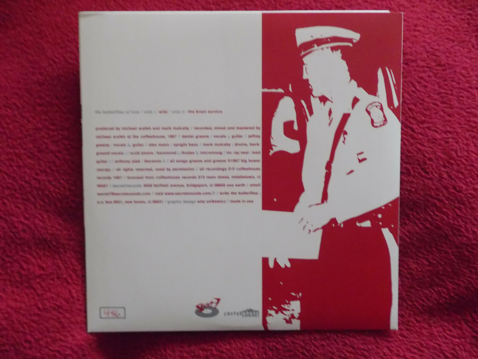 The Butterflies of Love – Wild / The brain service (7″ Single, rotes Vinyl), Bild 2