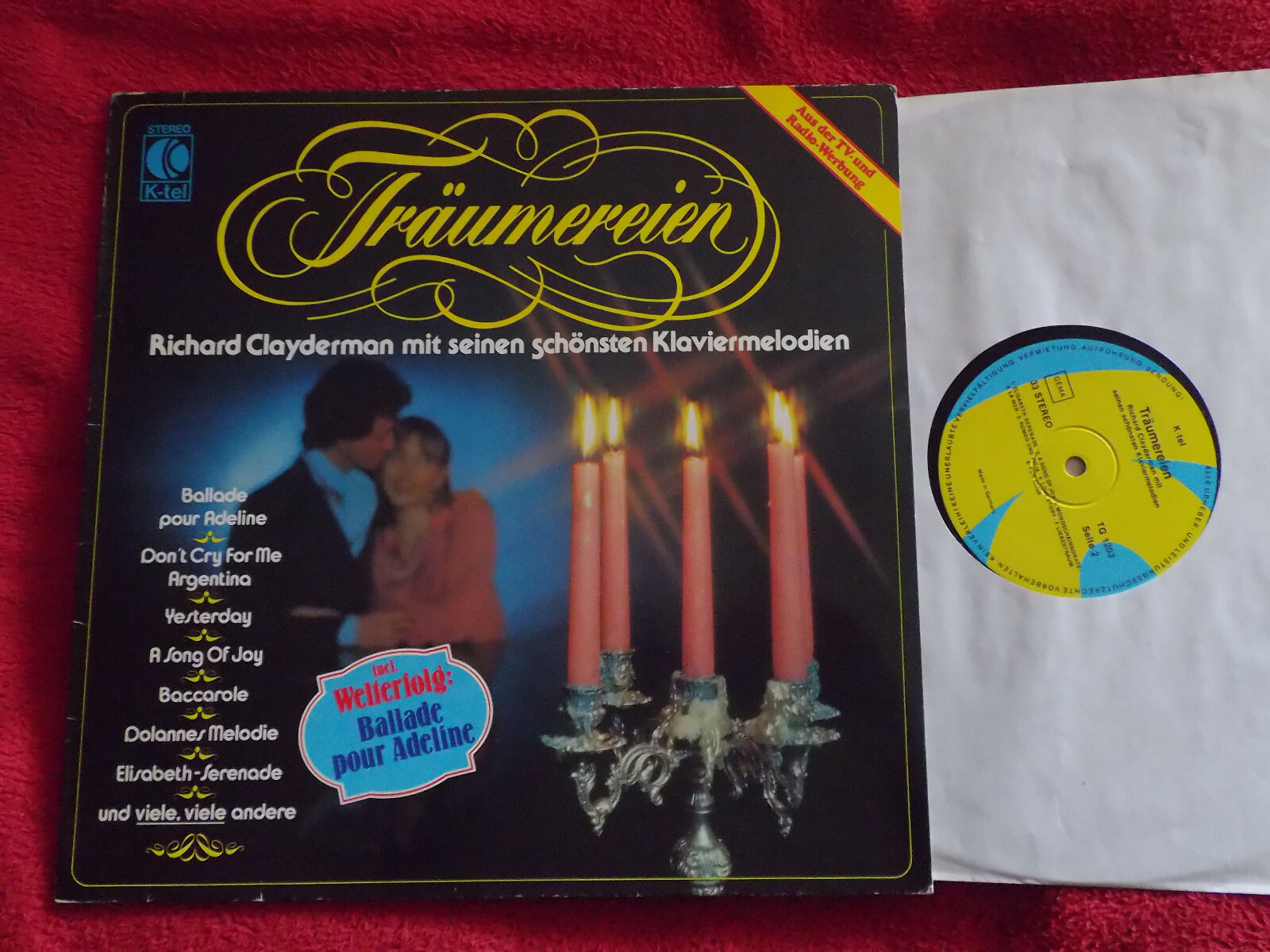 Richard Clayderman – Träumereien (K-tel Records, TG 1203, LP)