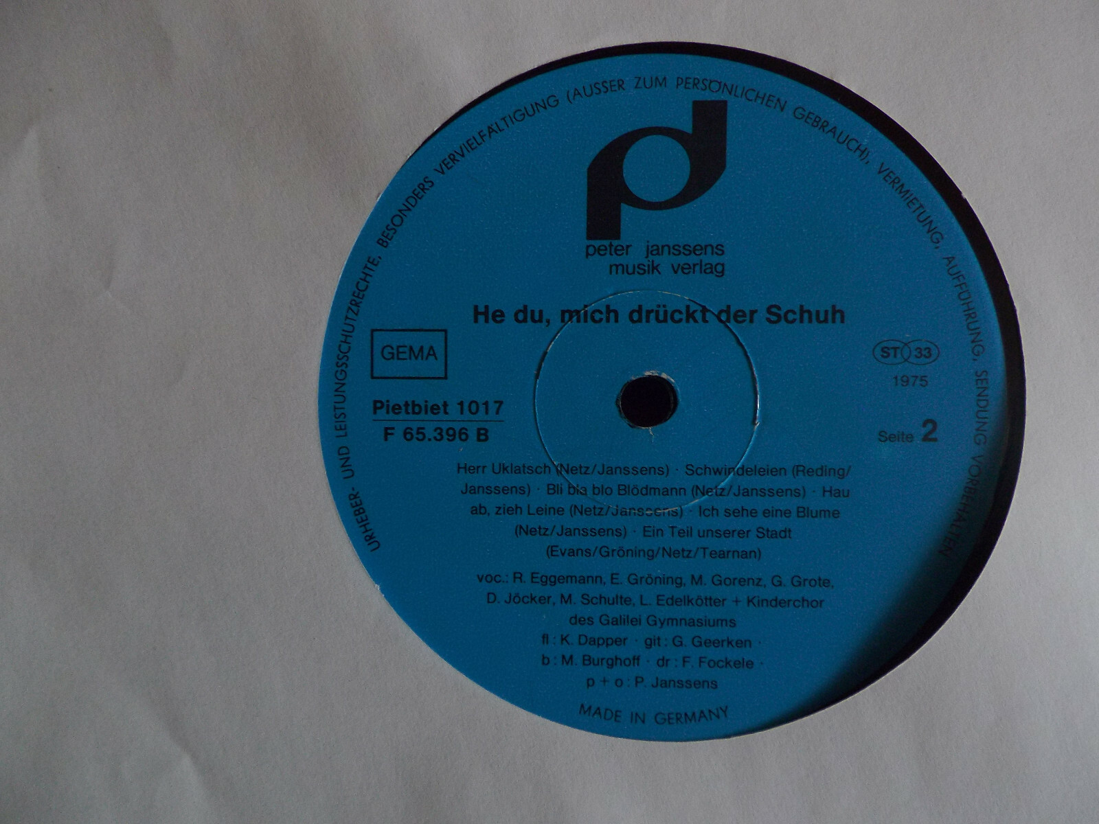 Peter Janssens – He du mich drückt der Schuh! (LP), Bild 2