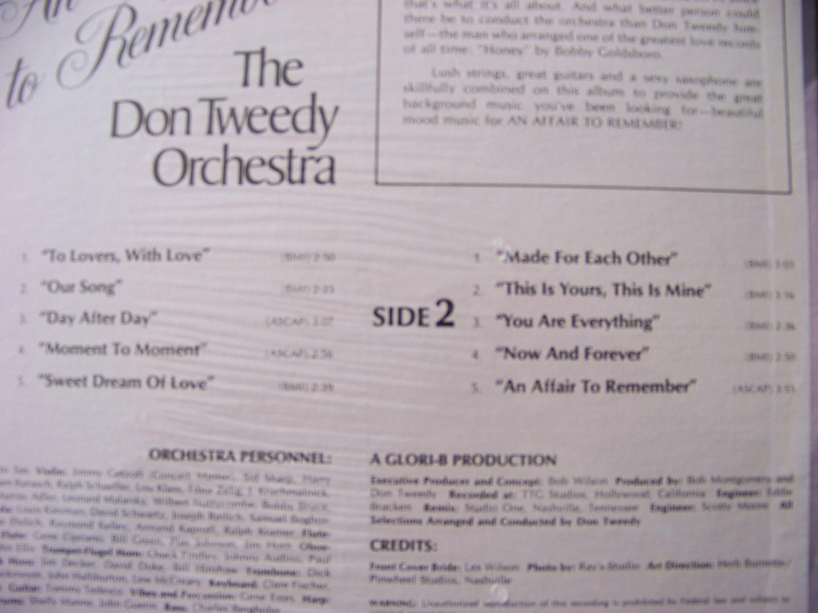 The Don Tweedy Orchestra – An affair to remember (LP, USA 1977), Bild 2