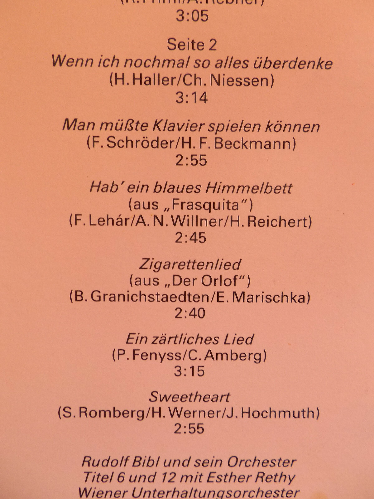 Johannes Heesters – Johannes Heesters (Amiga LP, DDR 1989), Bild 5