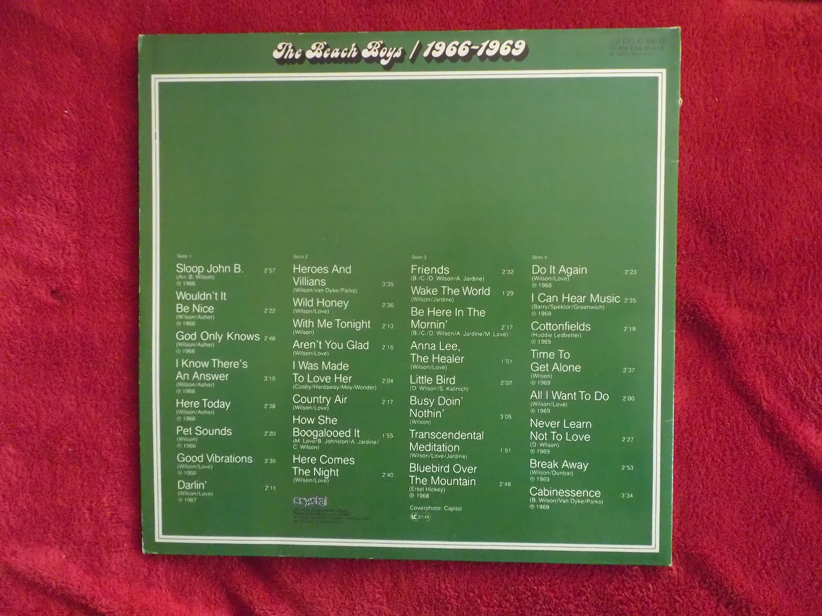 The Beach Boys – 1966–1969 | deutsche Doppel-LP von Capitol Records, Bild 3