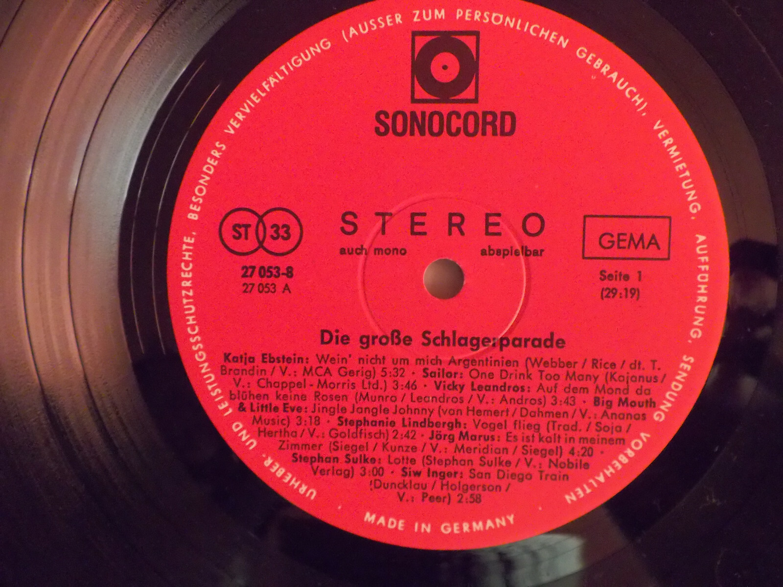 V.A. – Die grosse Schlagerparade | Sonocord Records, Doppel-LP, Bild 2