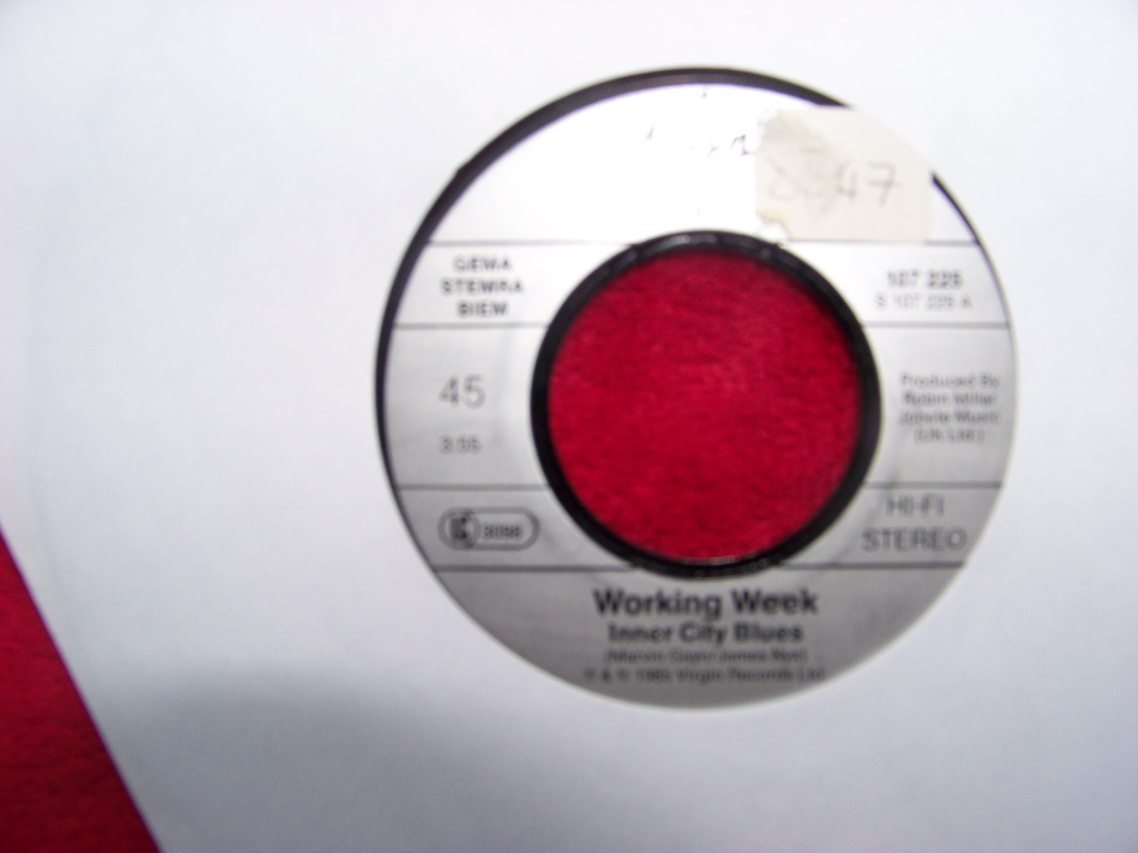Working Week – Inner City Blues / No Cure No Pay (Virgin Records, 1985)