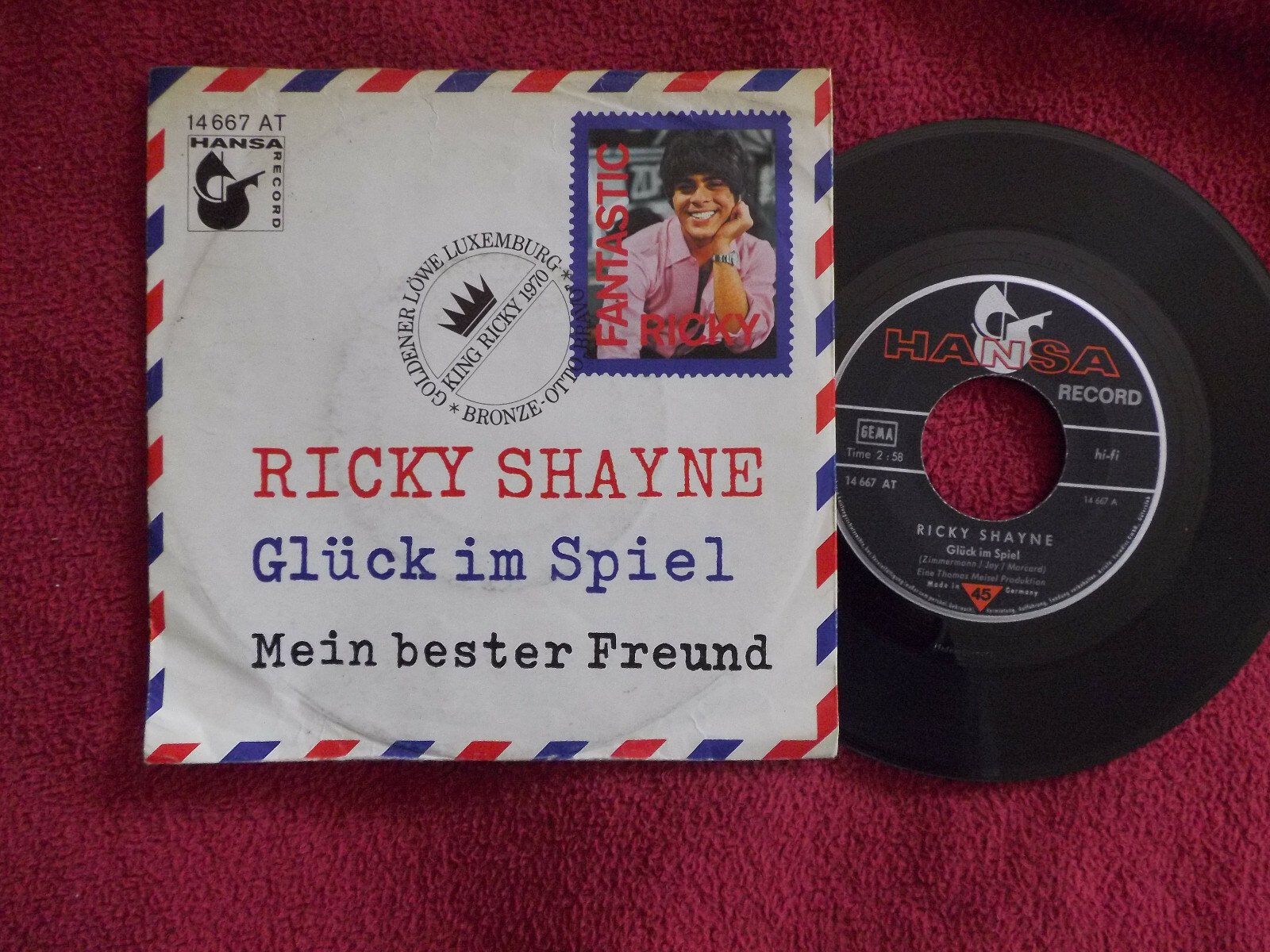 Ricky Shayne – Glück im Spiel / Mein bester Freund | Hansa Records 14 667 AT