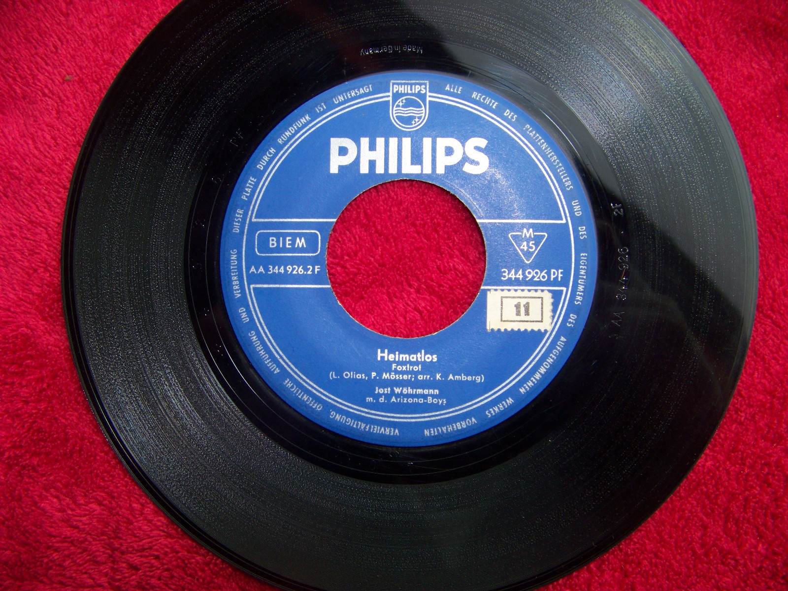 Jost Wöhrmann – Wer das vergißt / Heimatlos (Philips, Single), Bild 2