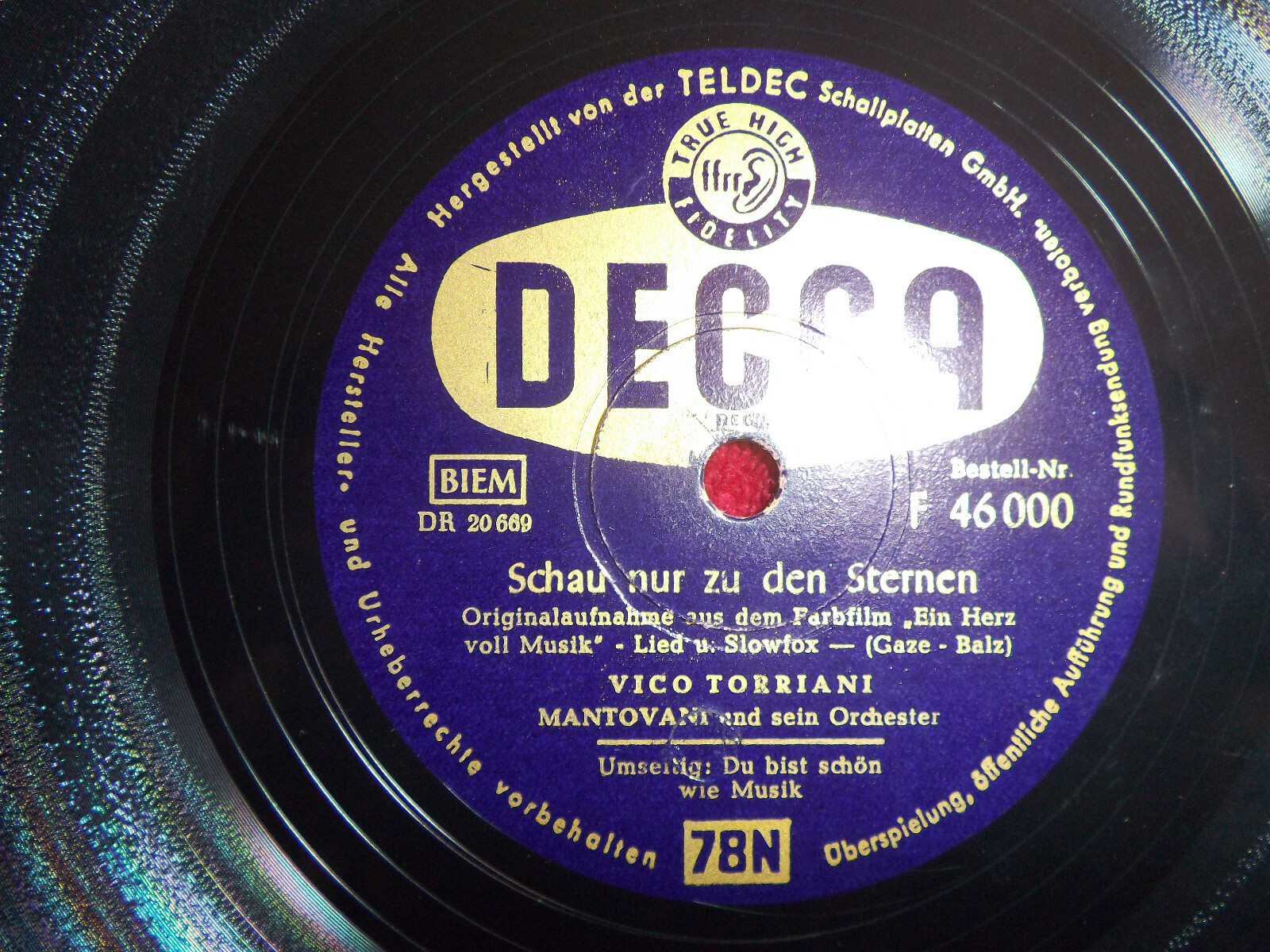 Vico Torriani – Schau nur zu den Sternen / Du bist schön wie Musik (Schellack-Single)