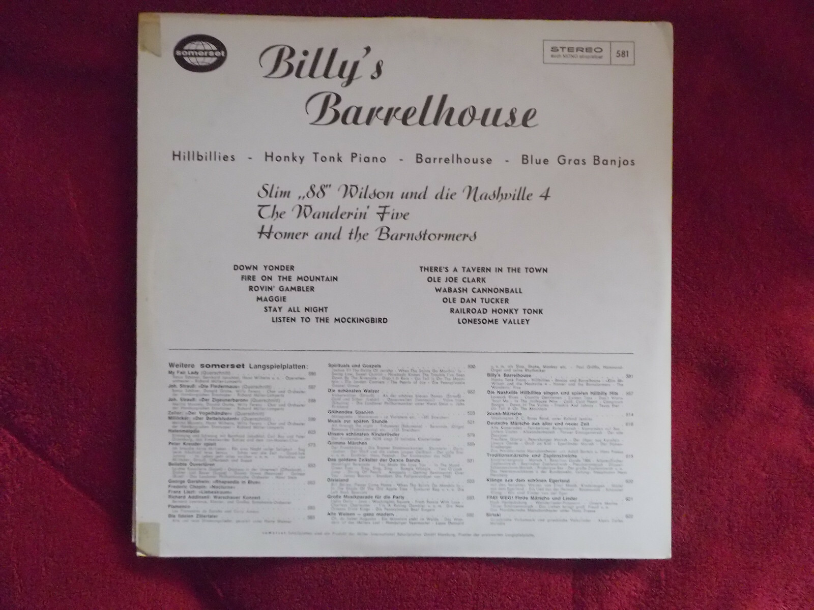 Various Artists – Billy´s Barrelhouse (Somerset Records, 581), Bild 2