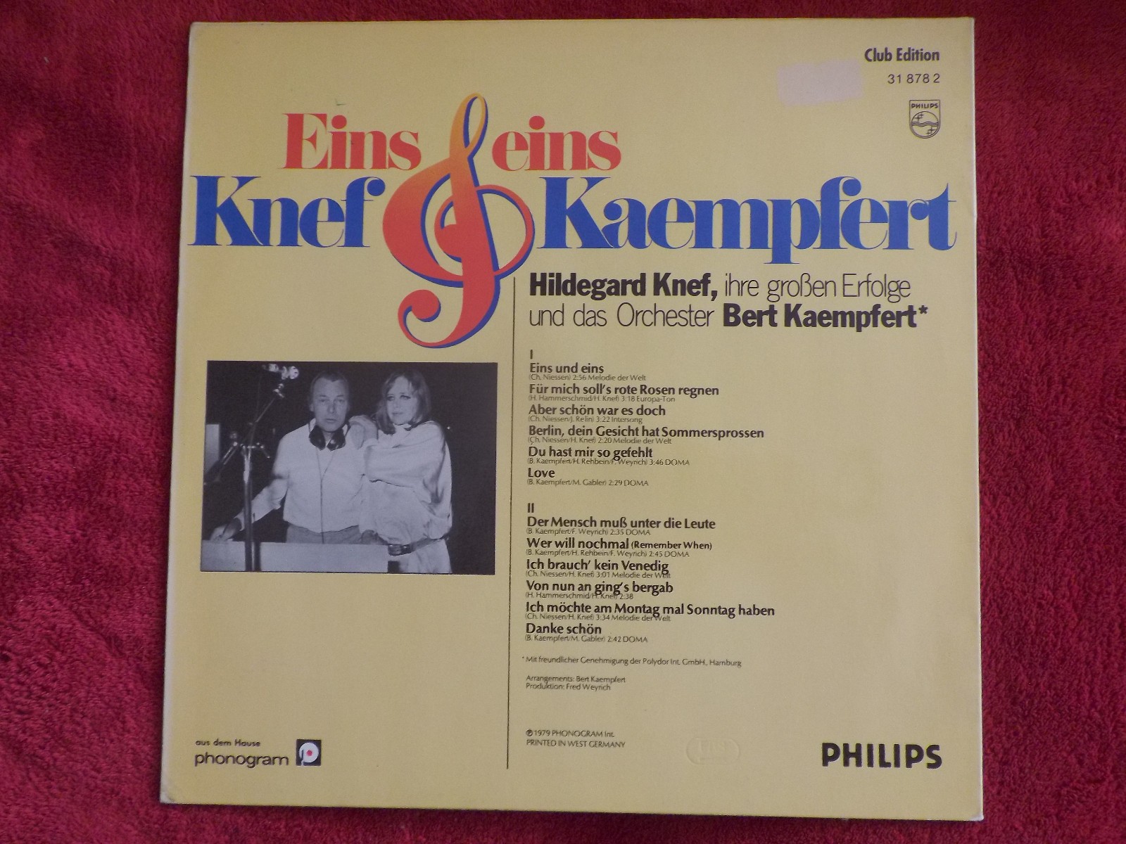 Knef & Kaempfert – Eins & Eins | Philips Records 31 878 2, Club Edition, LP, Bild 2