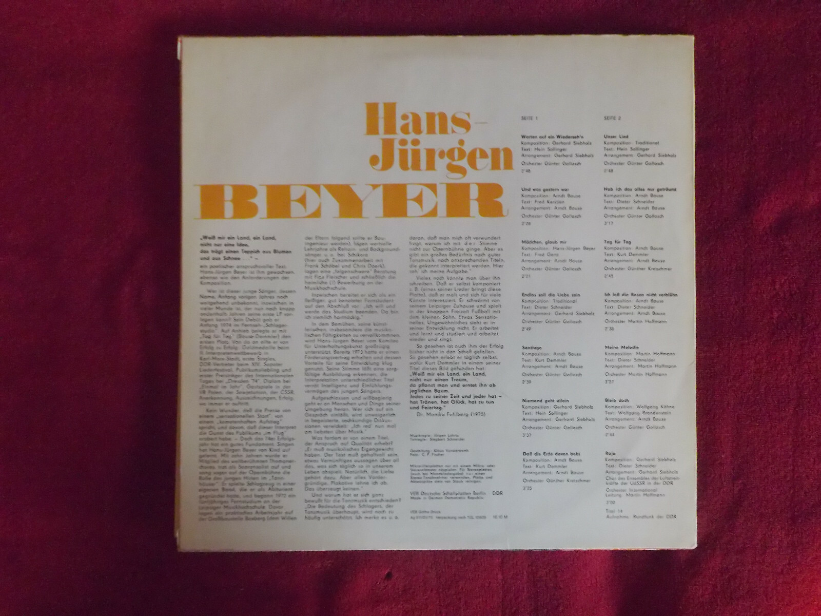 Hans-Jürgen Beyer – same (Amiga LP), Bild 2