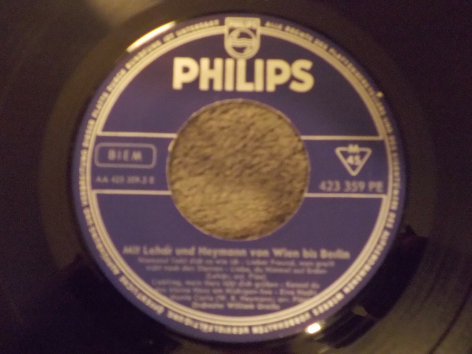 Orchester William Greihs – Mit Lehar und Heymann von Wien bis Berlin (Philips Records 423 359 PE), Bild 2