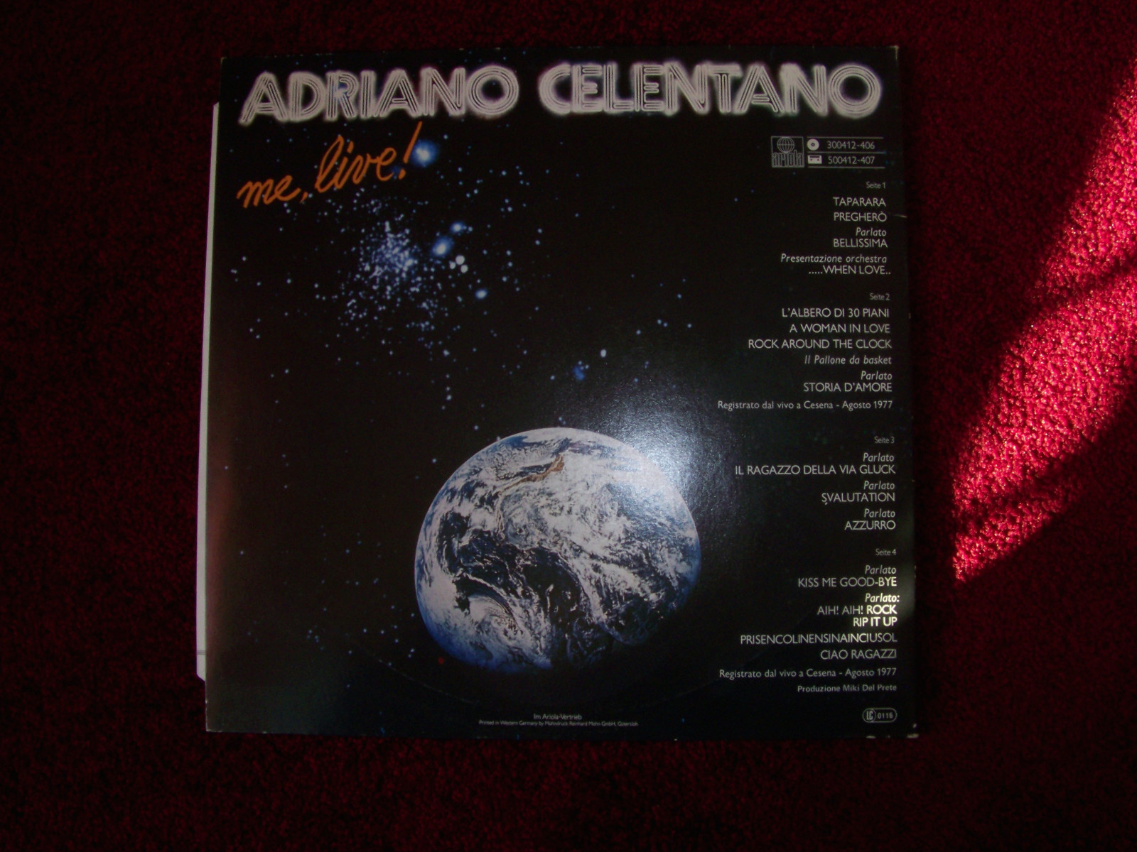 Adriano Celentano – Me, live! · Doppel-LP · Ariola Records, Bild 3