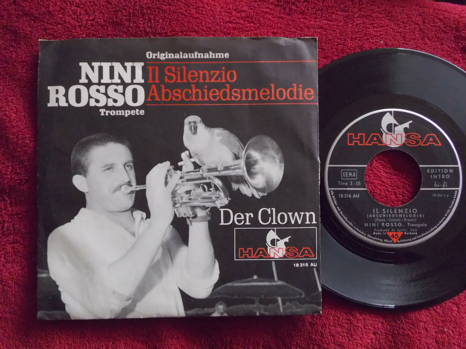 Nini Rosso – Il silenzio (Abschiedsmelodie) / Der Clown | Hansa Records 18 316 AU