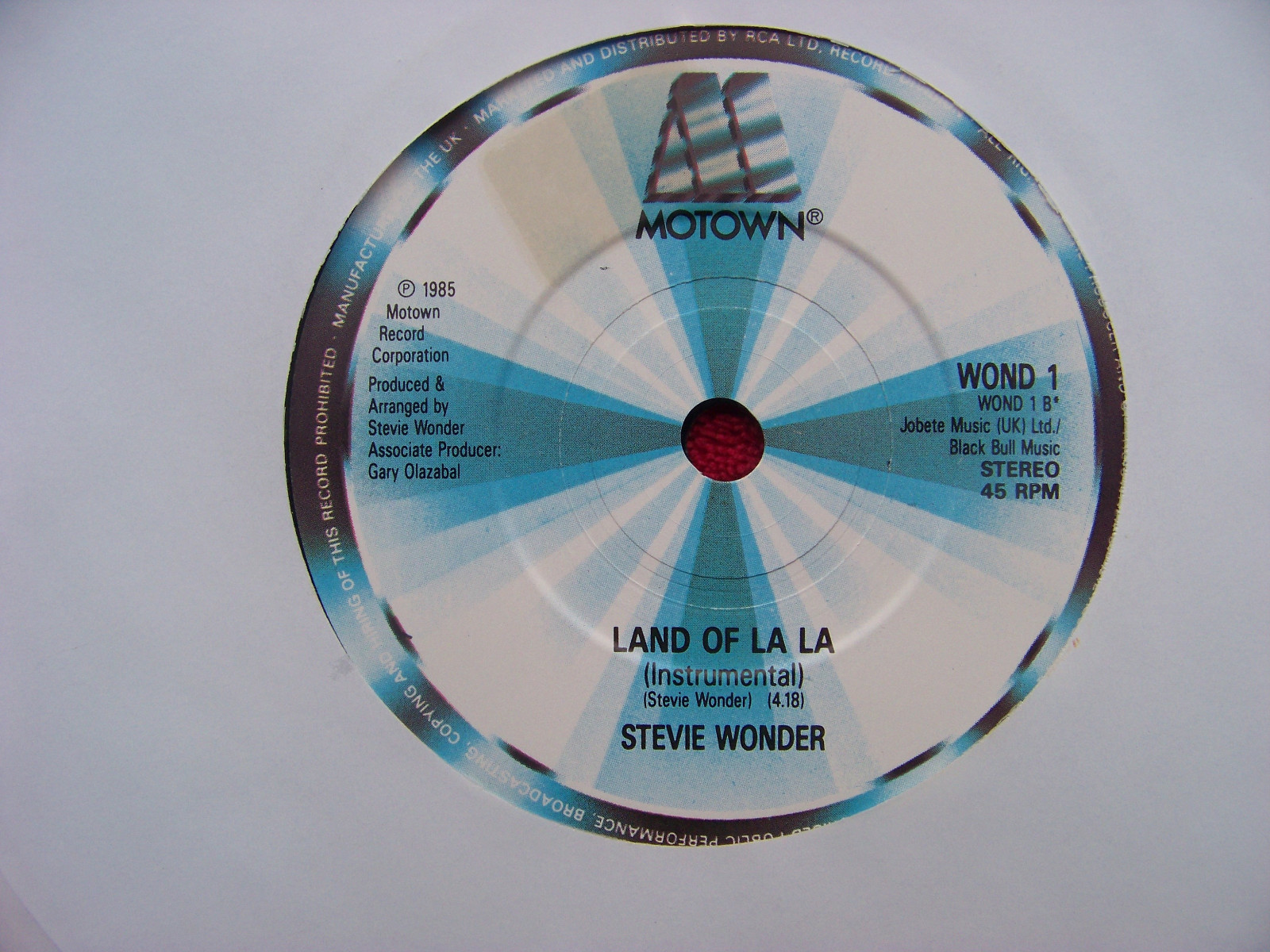 Stevie Wonder – Land of La La / Land of La La (Instr.) · Motown WOND 1, Bild 2