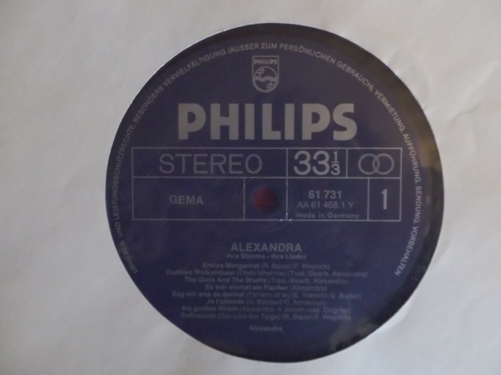 Alexandra – Ihre Stimme -- Ihre Lieder | Philips Records 61 731, Club-Sonderauflage, Bild 2