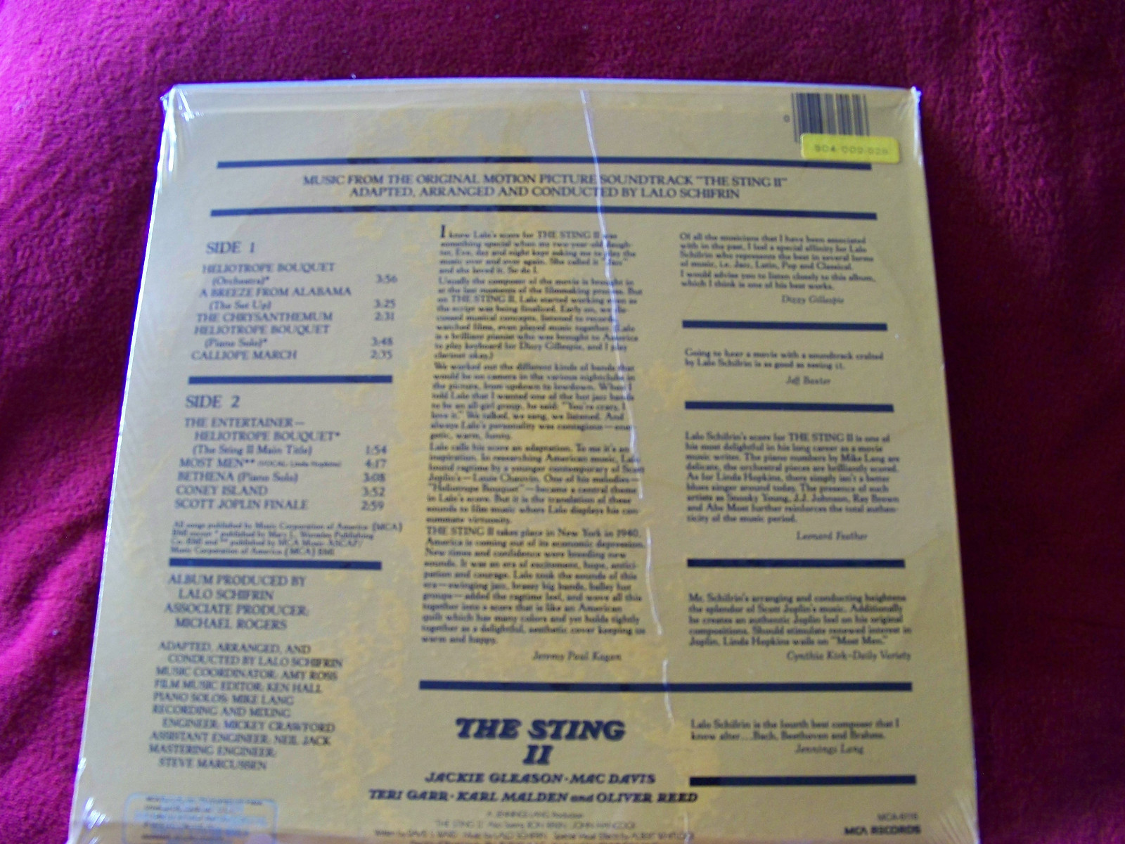 Lalo Schifrin – The Sting II (LP, MCA Records, 1982), Bild 2