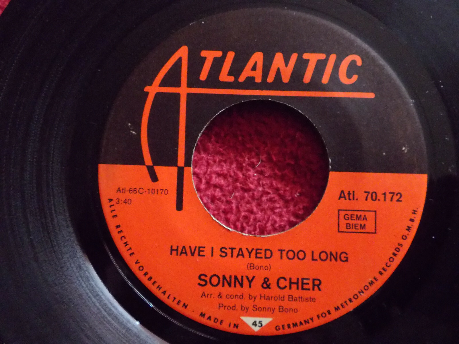 Sonny & Cher – Have I Stayed Too Long / Leave Me Be | Atlantic Records ATL 70.172