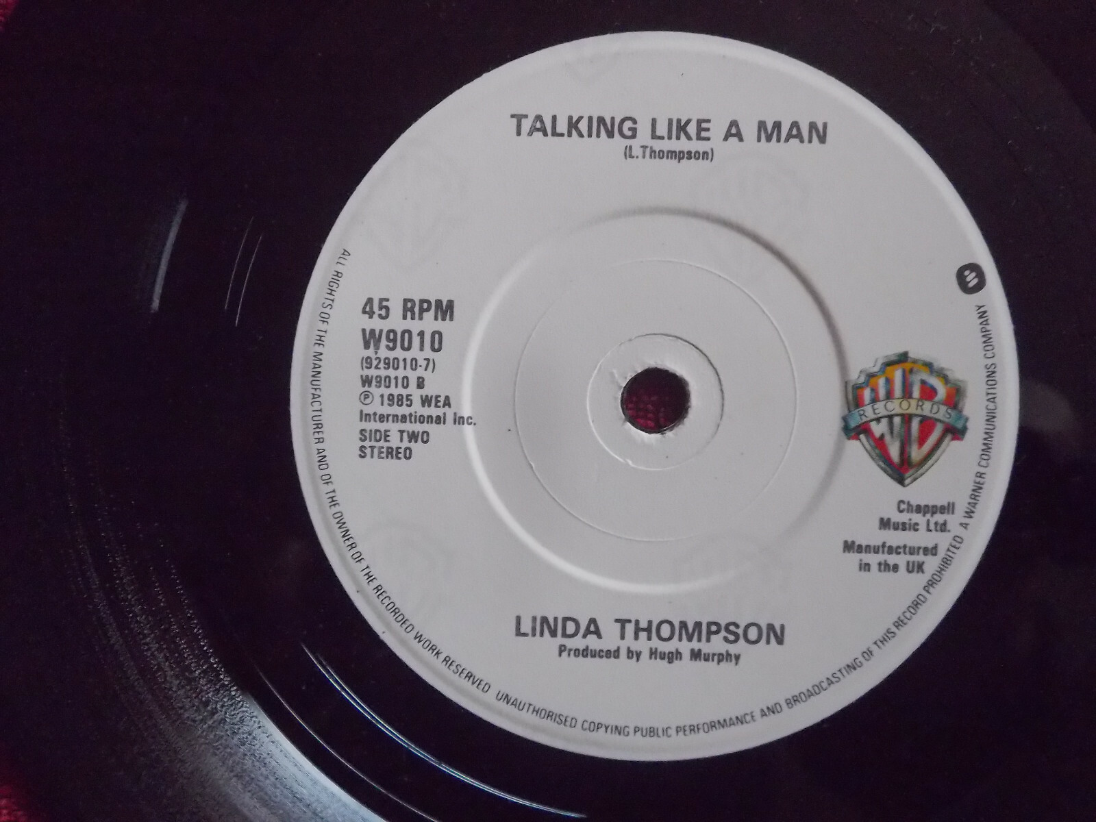Linda Thompson – One Clear Moment / Talking Like a Man (Warner Bros., W 9010, 1985), Bild 2