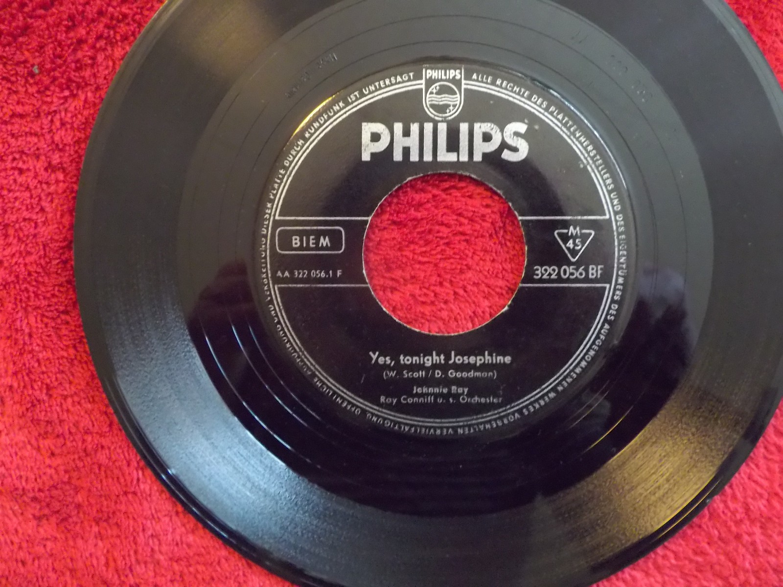 Johnnie Ray – Yes, tonight Josephine / No wedding today (Philips Records, 322 056)