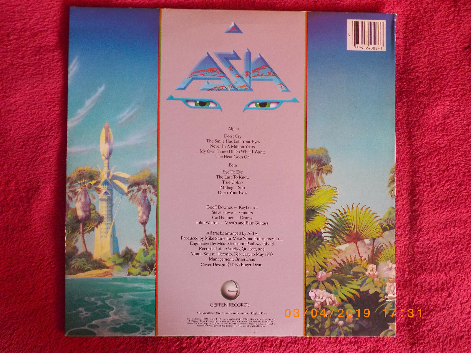 Asia – Alpha (LP, USA 1983), Bild 2